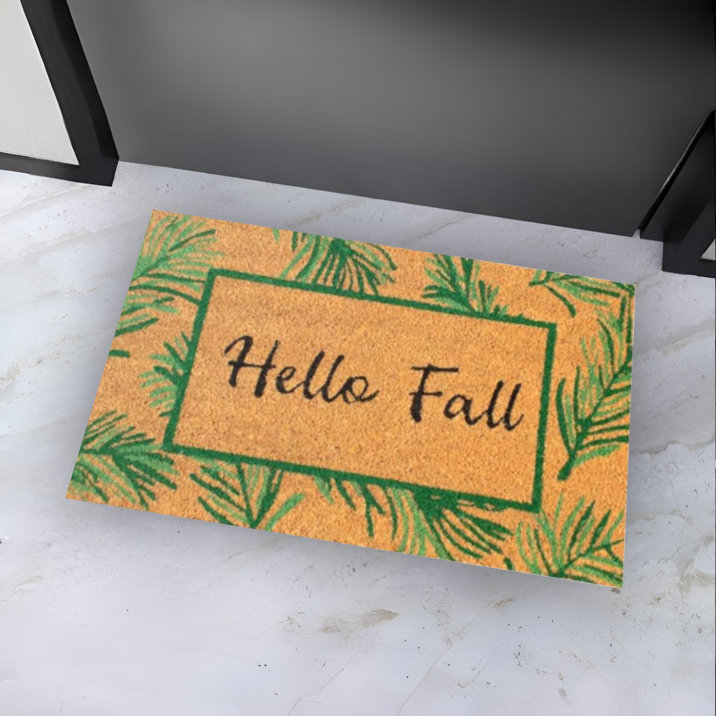 HOME UNIVERSAL | Felpudos de Fibra de Coco con Base Antideslizante 60x40x1.5CM (Hello Fall)