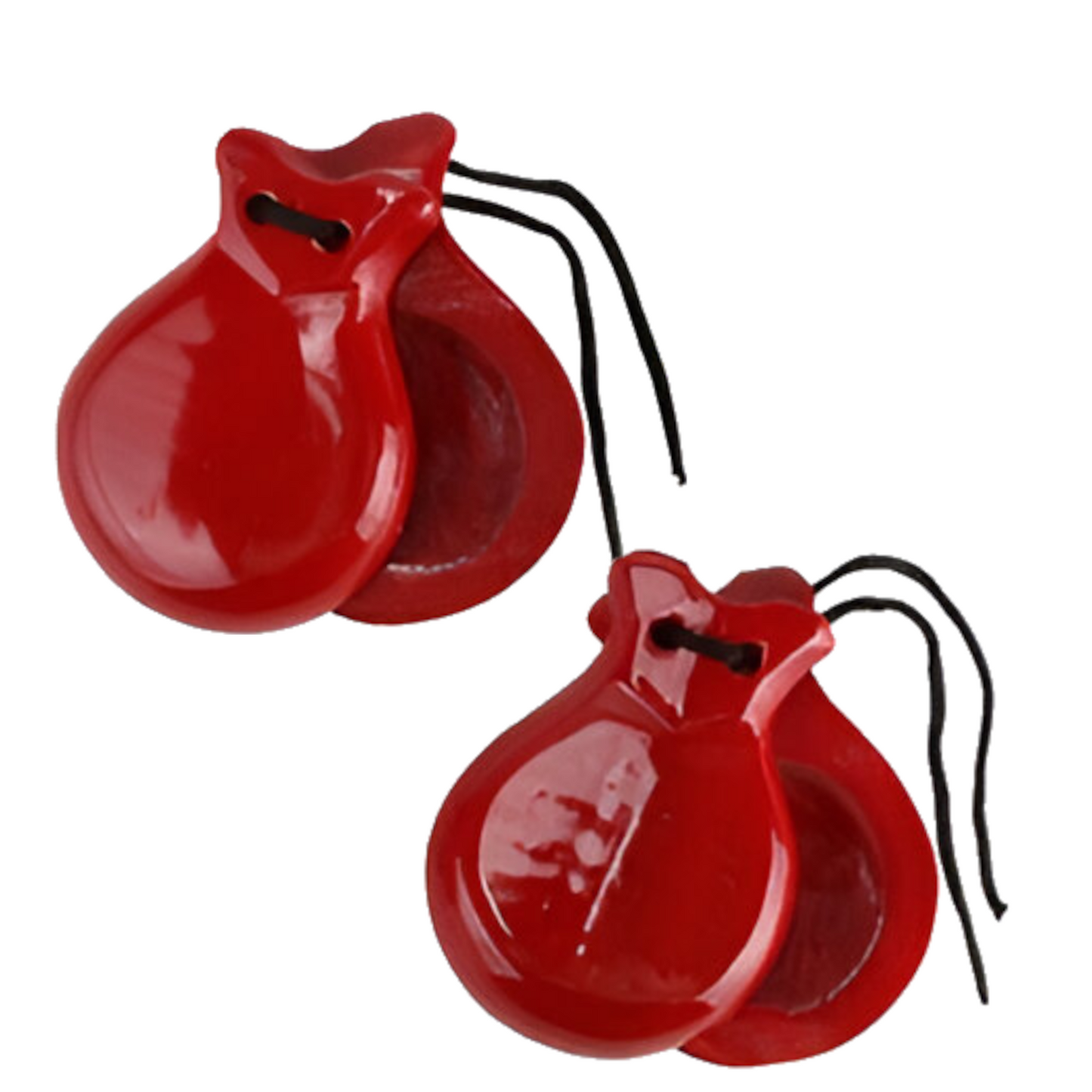 Home Universal® Castañuelas Flamencas Rojas con Lunares, Castañuelas Españolas para Baile de Flamenco,Sonido Tradicional,Ideales para Fiestas de Sevilla, Ferias, Disfraces y Eventos Españoles,2 Piezas (Color Liso · Rojo)