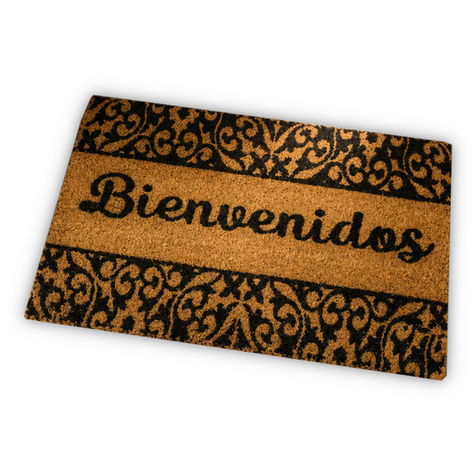 Home Universal ® Felpudos 60x40CM Fibra de Coco | Base Antideslizante de Caucho | Apto para el Exterior (Bienvenidos)