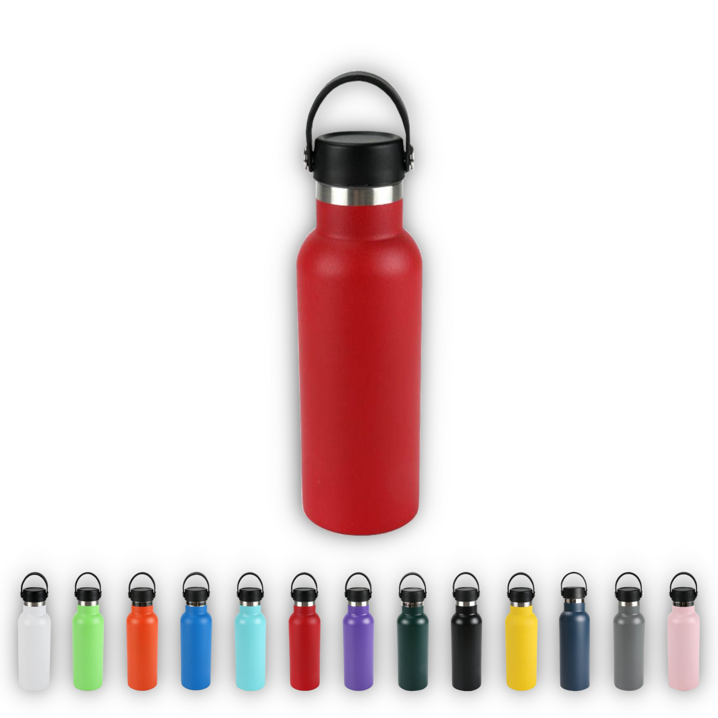 Home Universal® Botella Térmica 500ml de Acero Inoxidable | 12h y Frías 24h | Doble Pared | Mantiene Frío y Caliente por Horas | Antiderrames, Ligera e Ideal para Deporte, Oficina y Viajes - (Rojo)