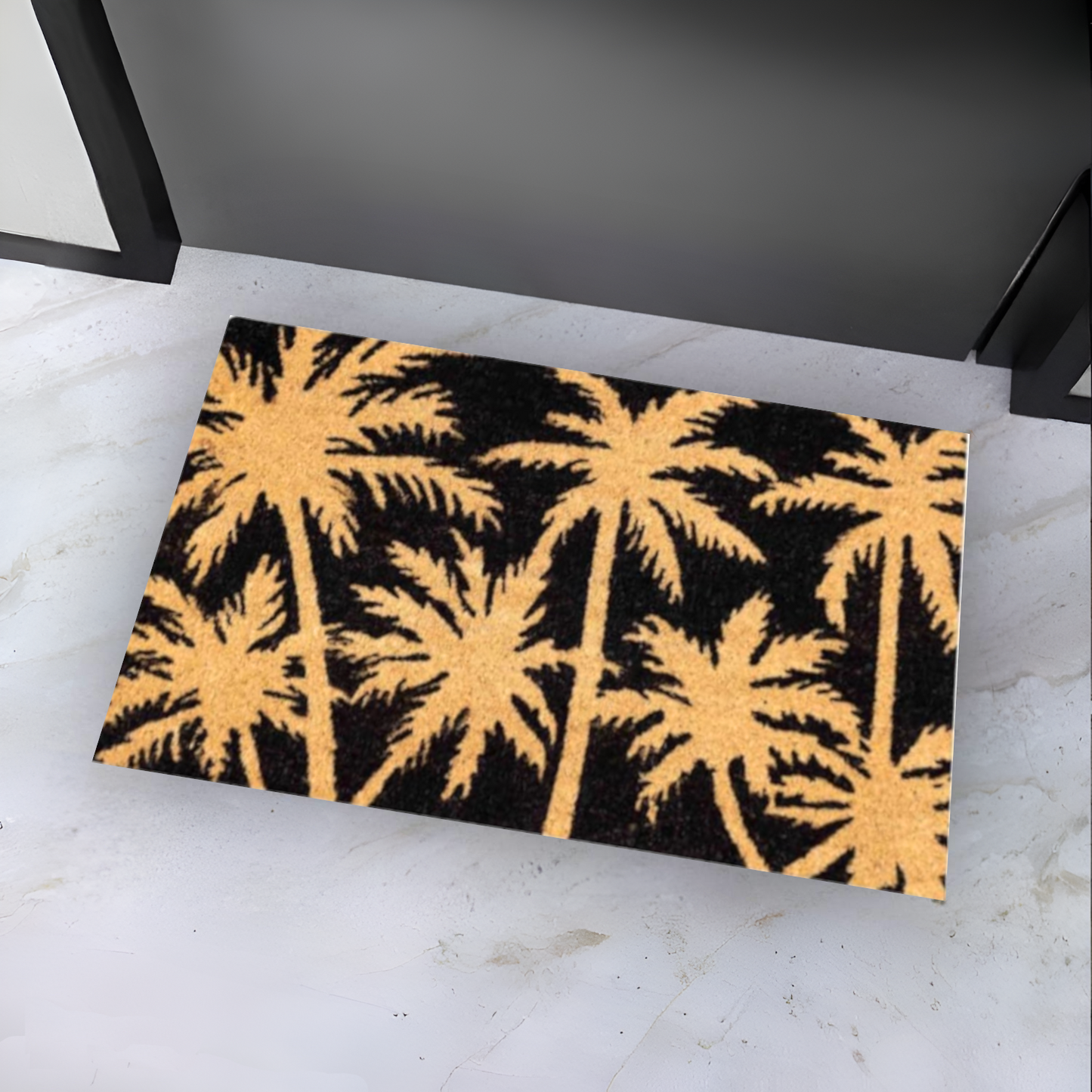 HOME UNIVERSAL | Felpudos de Fibra de Coco con Base Antideslizante 60x40x1.5CM (Palmera)