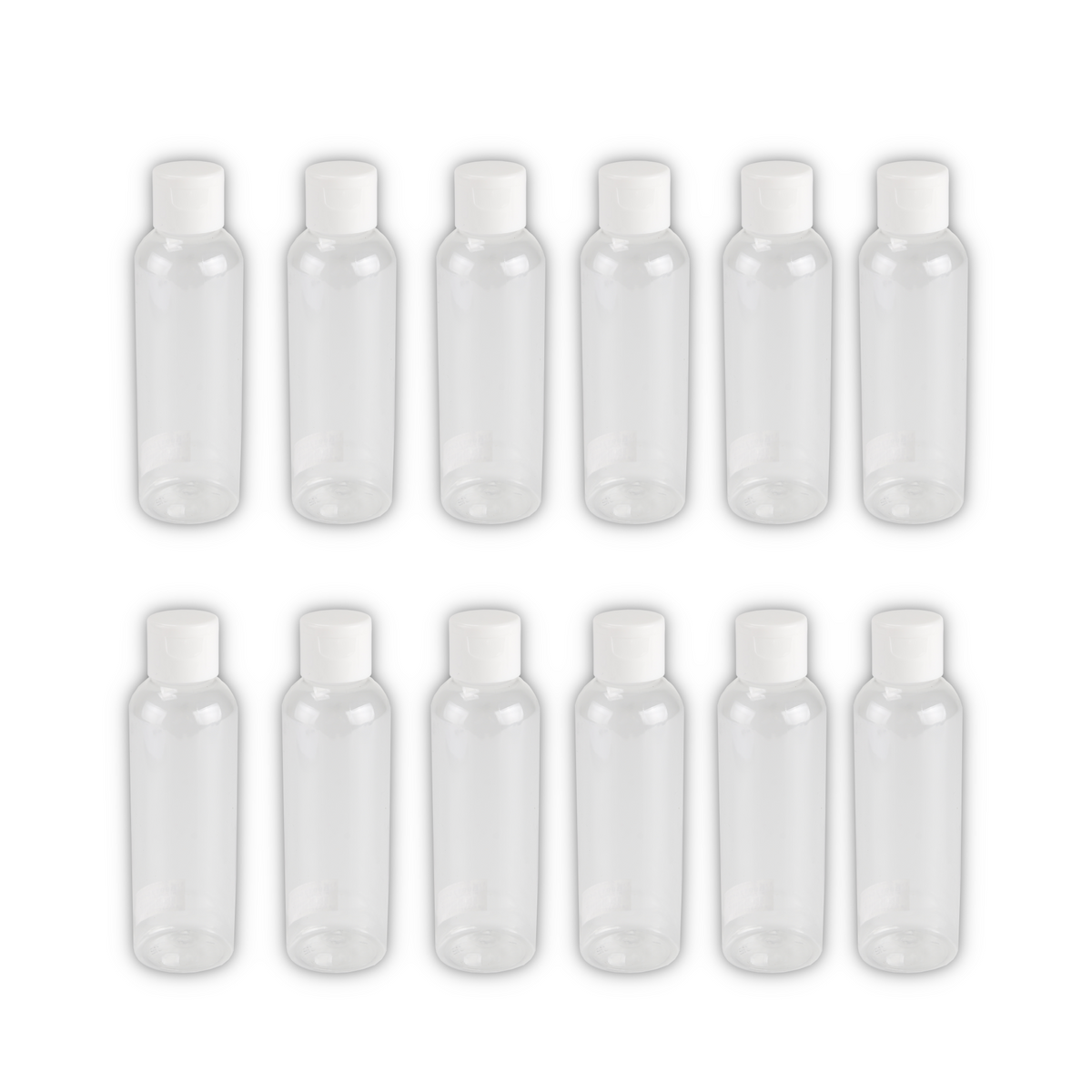 Home Universal® Botellas Vacías de Plástico con Pulverizador y Tapa Flip-Top, Reutilizables para Viaje, Cosméticos, Champú, Gel, Loción y Líquidos (150ml, Botella Tapa Flip-Top (12 Uds))