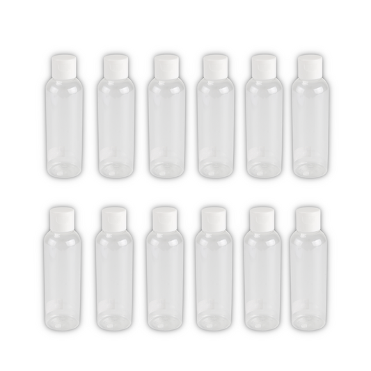Home Universal® Botellas Vacías de Plástico con Pulverizador y Tapa Flip-Top, Reutilizables para Viaje, Cosméticos, Champú, Gel, Loción y Líquidos (150ml, Botella Tapa Flip-Top (12 Uds))