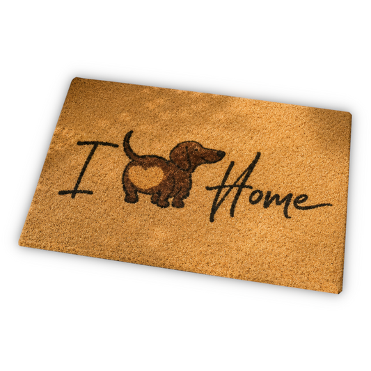 Home Universal ® Felpudos 60x40CM Fibra de Coco | Base Antideslizante de Caucho | Apto para el Exterior (I Love Home Perro )