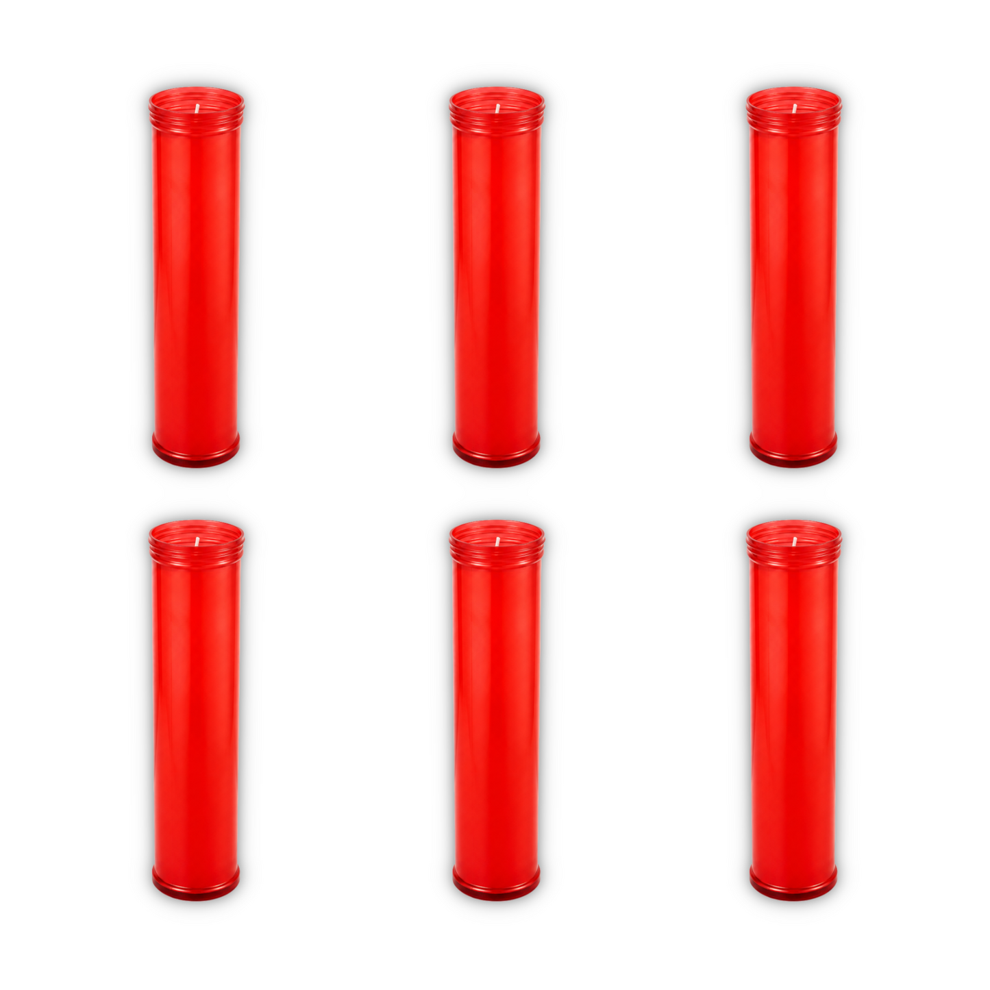 Home Universal® Velón Votivo para Iglesia y Altar, Rojo o Transparente, Varios Tamaños, Larga Duración, Ideal para Oración, Capillas, Iglesias y Velatorios (Velón Extralargo Rojo (6 Uds))