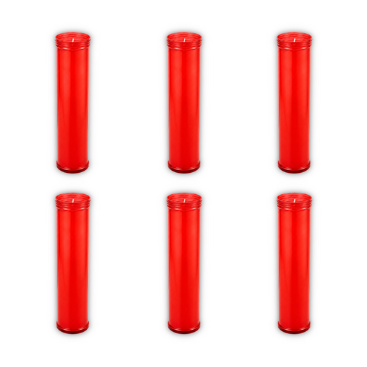 Home Universal® Velón Votivo para Iglesia y Altar, Rojo o Transparente, Varios Tamaños, Larga Duración, Ideal para Oración, Capillas, Iglesias y Velatorios (Velón Extralargo Rojo (6 Uds))