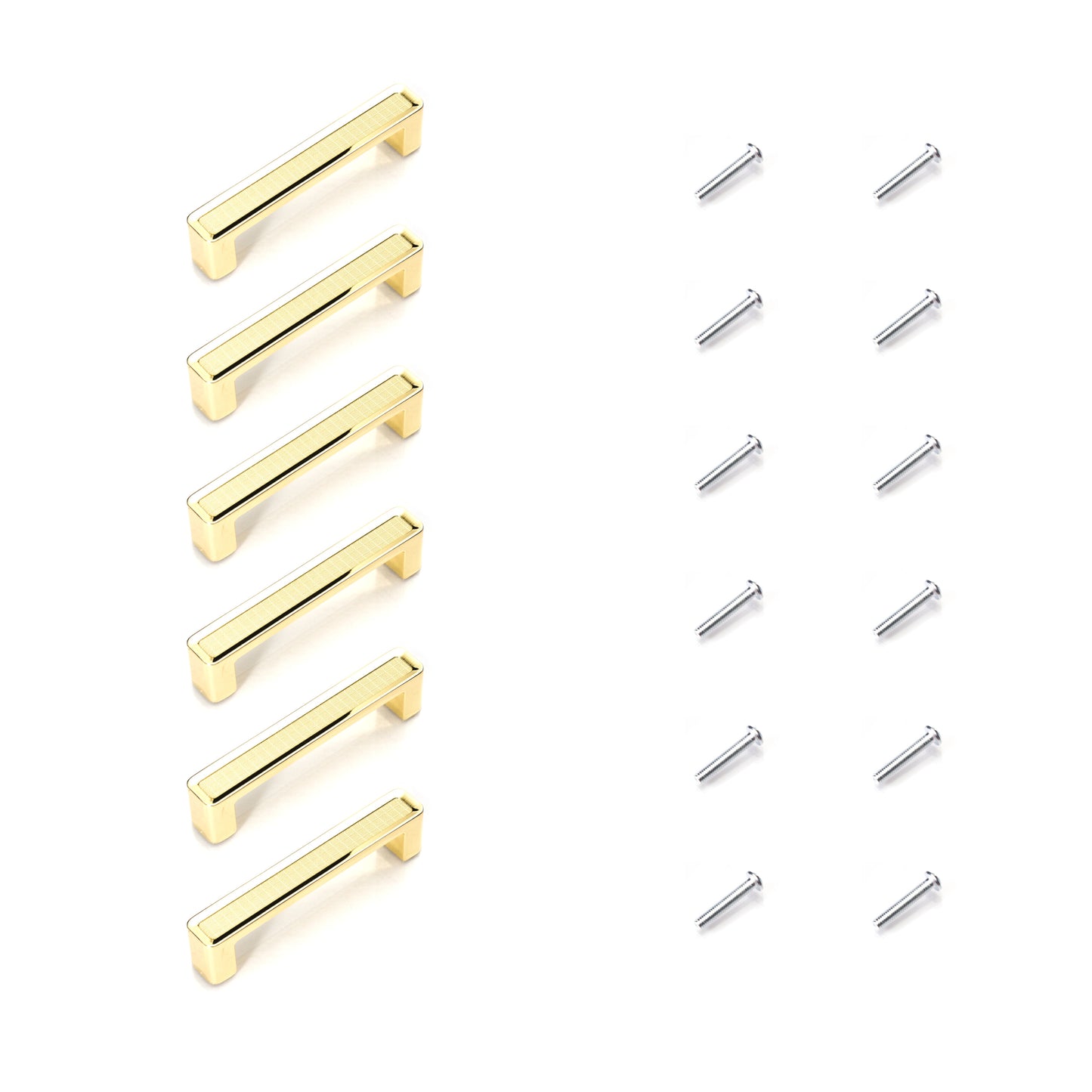 HOME UNIVERSAL | 6 Tiradores Metálicos Dorados Minimalistas | Aleación de Aluminio | Premium | (Tirador Rectangular Corto)