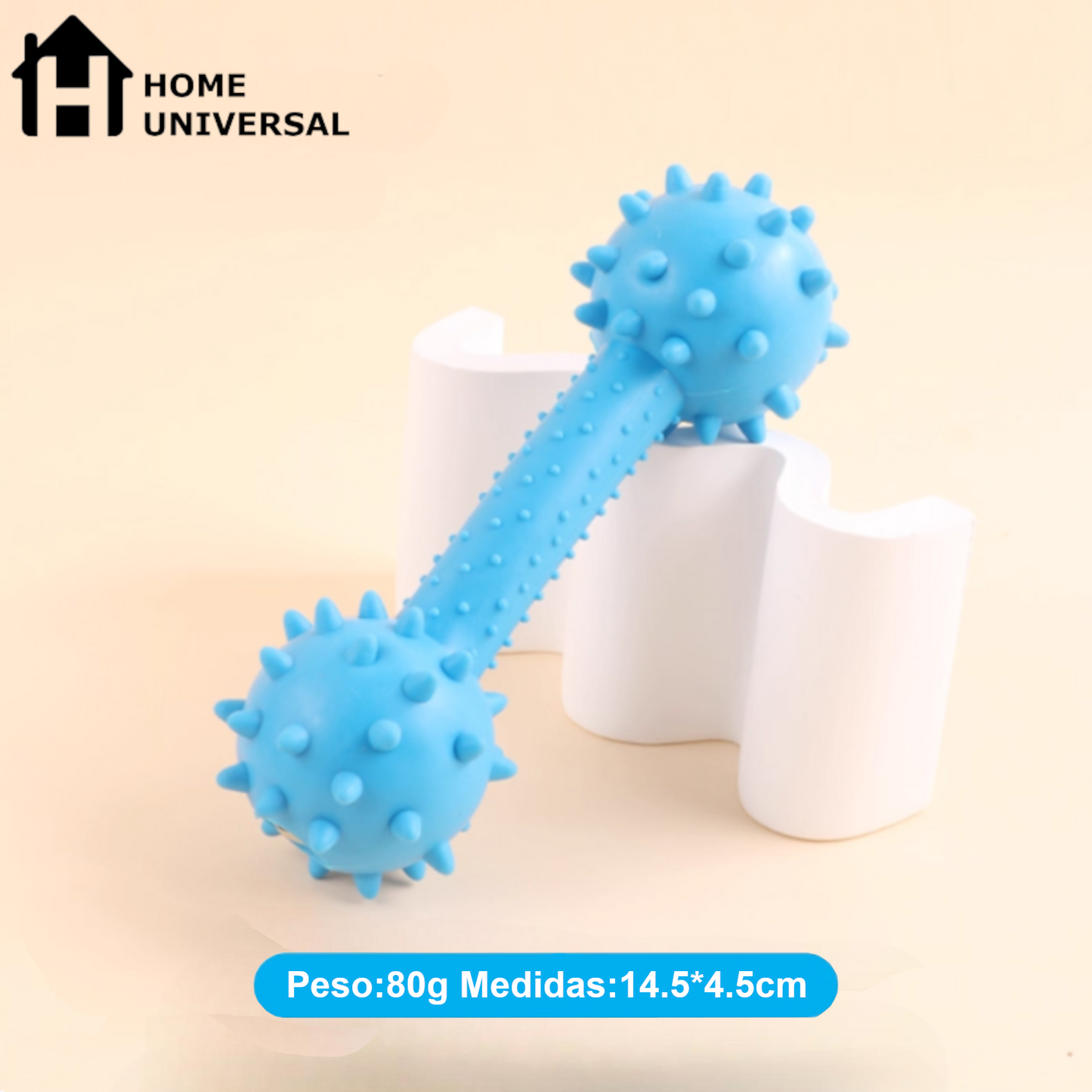 Home Universal® Juguete Mordedor para Perros de Goma Resistente con Textura Antideslizante | Hueso con Púas para Limpieza Dental y Encías Sanas | Ideal para Perros Pequeños, Medianos y Grandes (3 Unidades - Azul, Rosa, Verde)