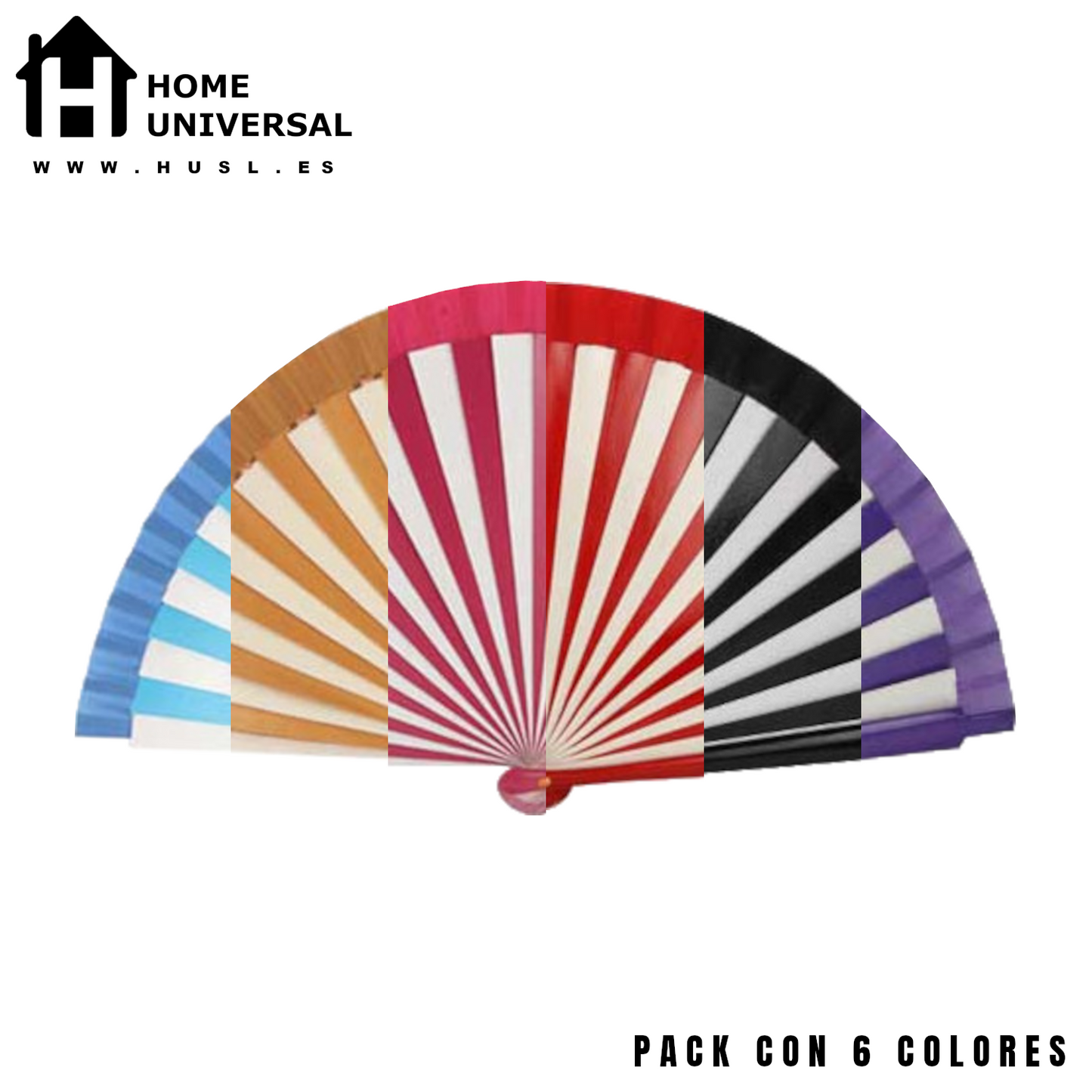 Home Universal®  ABANICOS MADERA BICOLOR 23CM, ABANICOS PARA EVENTOS, DETALLES PARA LOS INVITADOS, REGALOS DE BODA, FIESTAS, COMUNIÓN O BAUTIZO