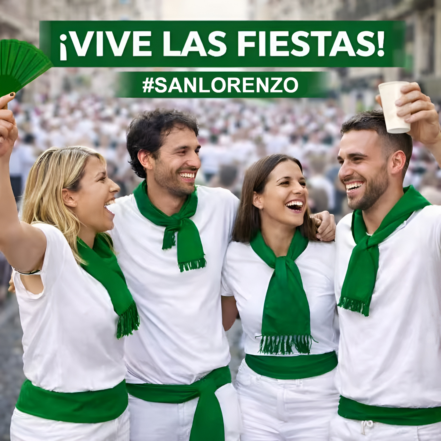 Home Universal® Pañuelo y Faja para Fiestas de San Lorenzo en Huesca – Conjunto Tradicional Blanco y Verde, Accesorios Típicos Aragoneses para Peñas y Celebraciones (Pañoletas Verdes - Liso))