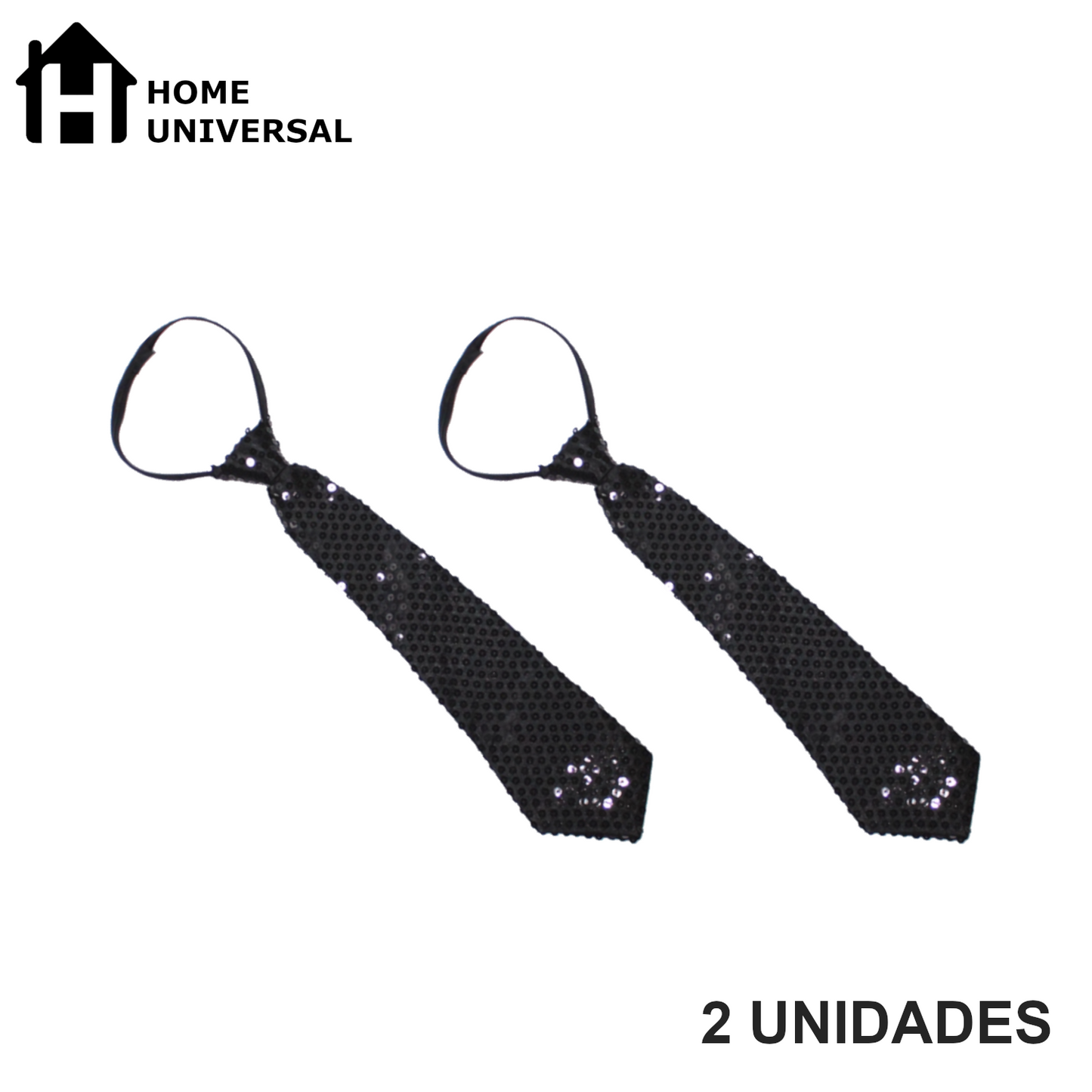 Home Universal® Accesorios de Fiesta – Corbata de  Purpurina y Lentejuelas para Hombres y Mujeres | Complementos de Disfraz Elegantes y Divertidos (2 Unidades)