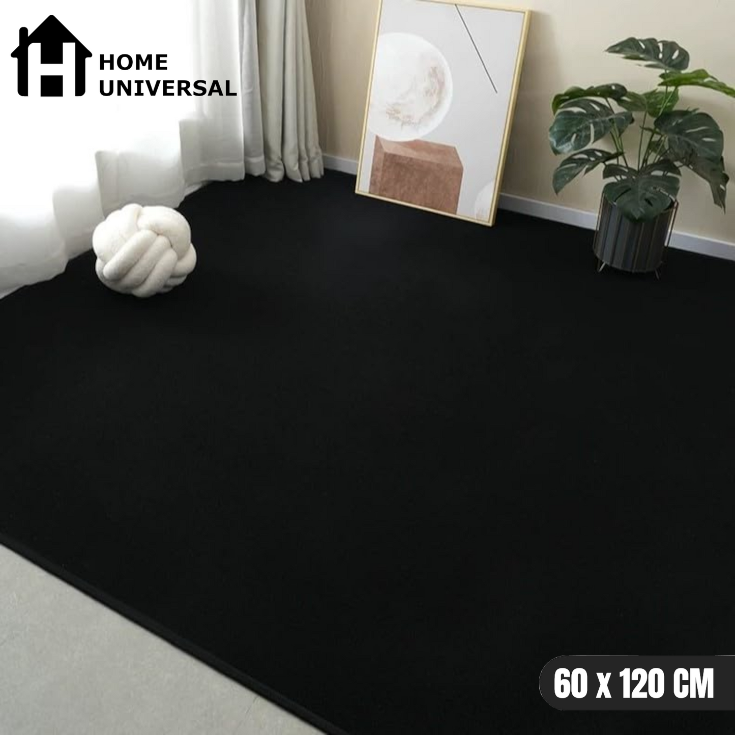 HOME UNIVERSAL Alfombra para Sala de Estar Alfombra Grande Suave y Esponjosa Alfombras Peludas Que no se Desprenden Alfombra Motley Tie-Dye Alfombras Modernas para Interiores (Negro)