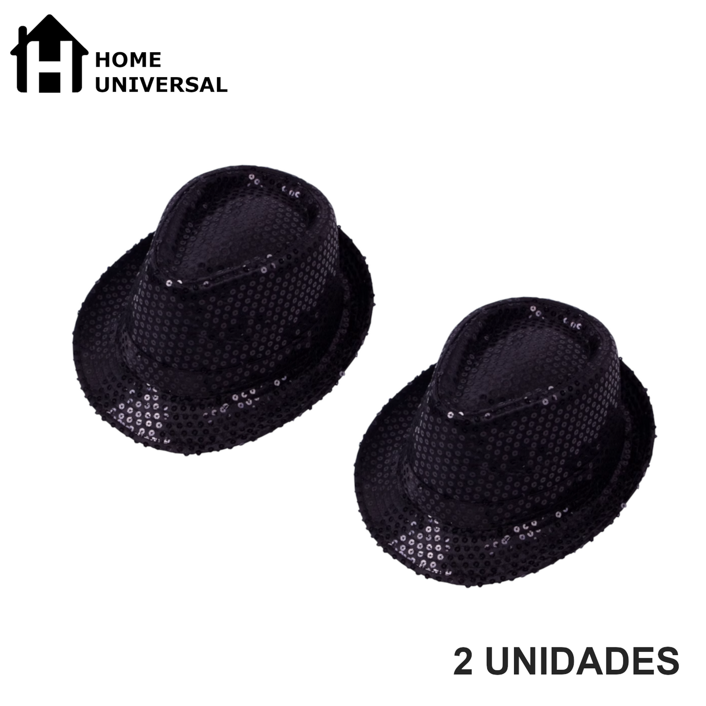 Home Universal® Accesorios de Fiesta – Sombrerode Purpurina y Lentejuelas para Hombres y Mujeres | Complementos de Disfraz Elegantes y Divertidos (2 Unidades)