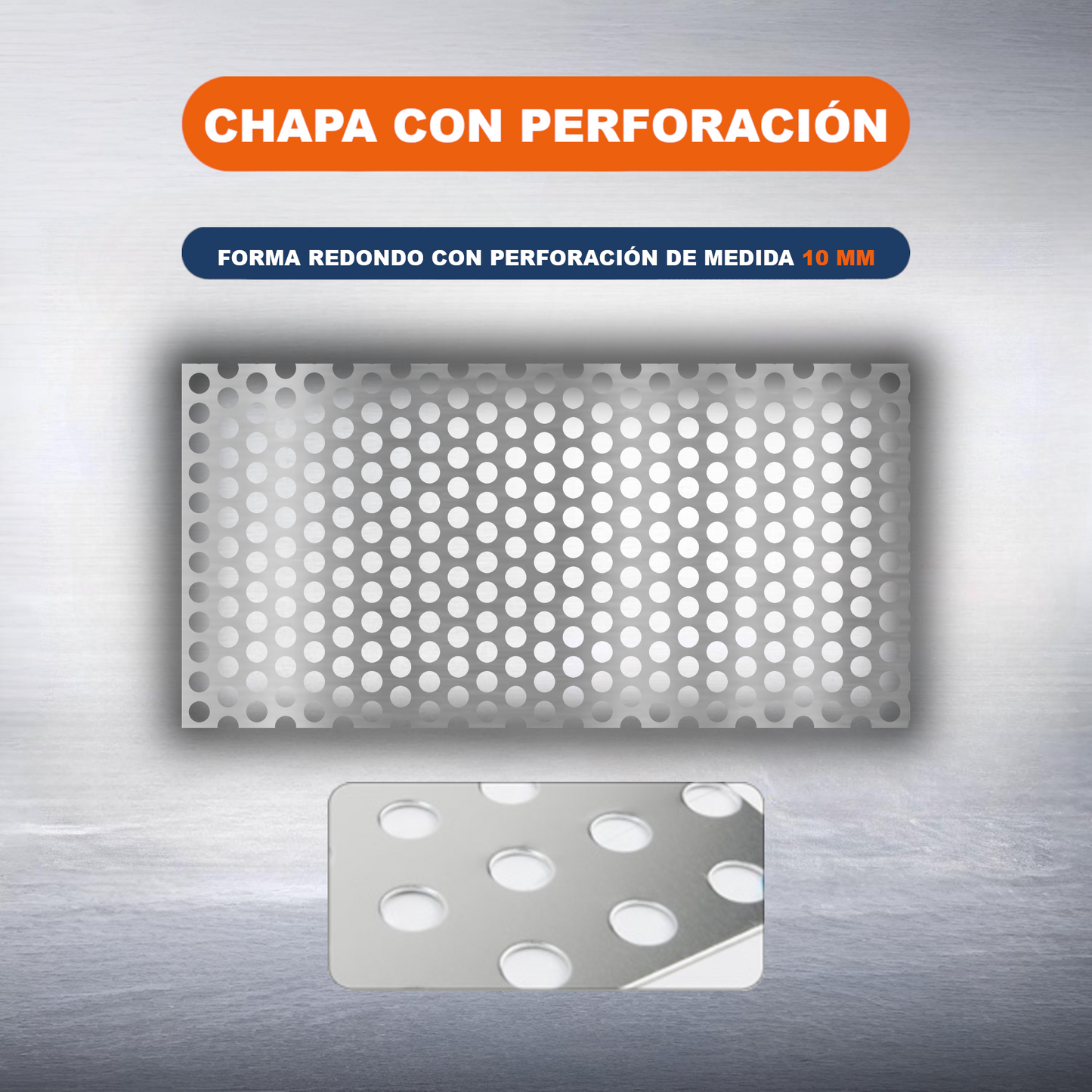 ome Universal® Chapa de Aluminio Estriada, Lisa, Malla y Perforada (Cuadrada, Ovalada, Redonda), Rugosa – Lámina Metálica Resistente Anticorrosión para Bricolaje e Industria Superficie (Perforada Redondo) - Perforada Redondo-10MM (25X50CM - 1MM)
