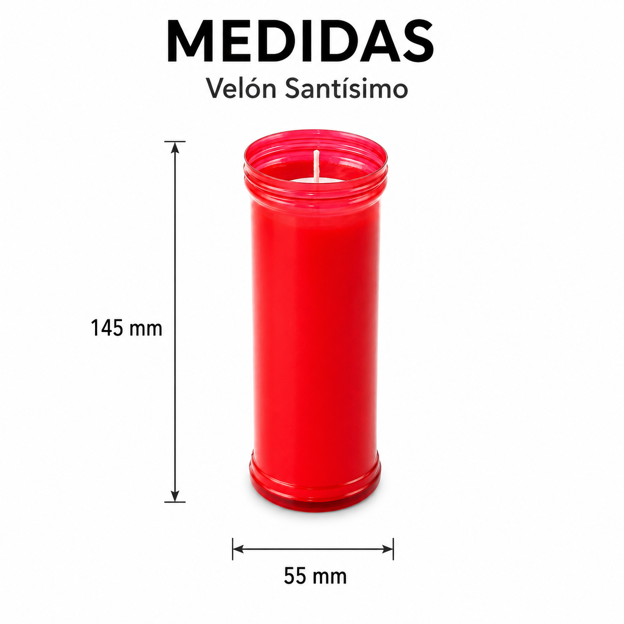 Home Universal® Velón Votivo para Iglesia y Altar, Rojo o Transparente, Varios Tamaños, Larga Duración, Ideal para Oración, Capillas, Iglesias y Velatorios (Velón Santísimo XL Rojo (6 Uds))