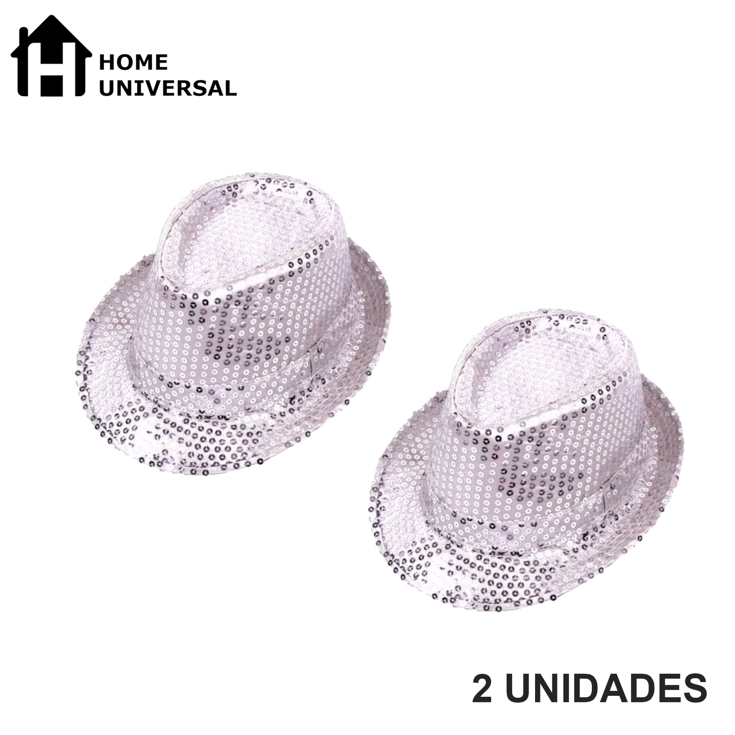 Home Universal® Accesorios de Fiesta – Sombrerode Purpurina y Lentejuelas para Hombres y Mujeres | Complementos de Disfraz Elegantes y Divertidos (2 Unidades)