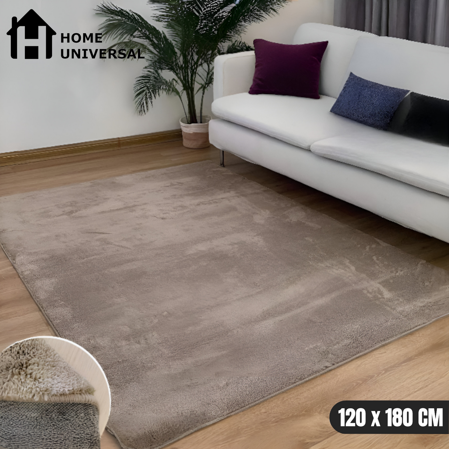 HOME UNIVERSAL Alfombra para Sala de Estar Alfombra Grande Suave y Esponjosa Alfombras Peludas Que no se Desprenden Alfombra Motley Tie-Dye Alfombras Modernas para Interiores (Marron)