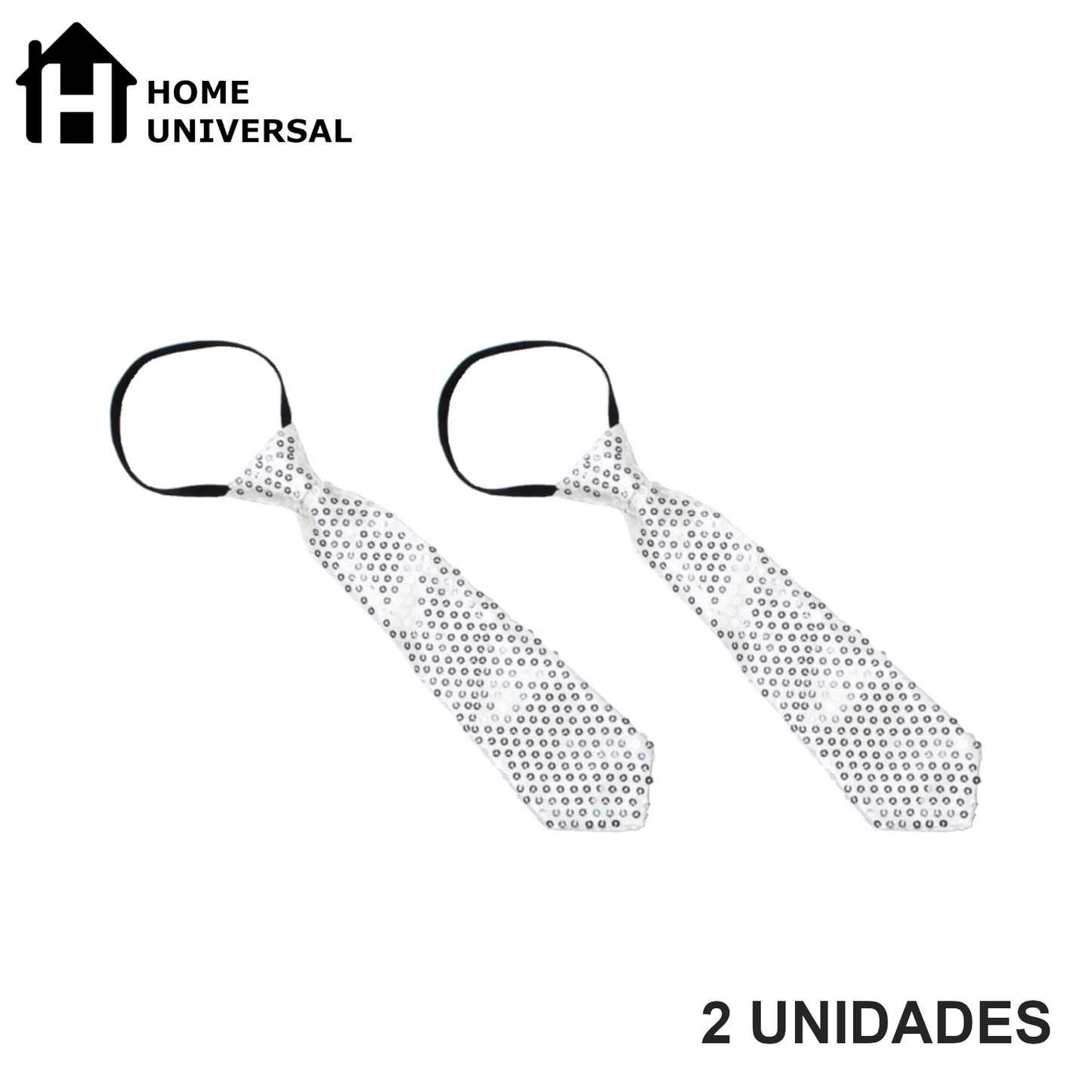 Home Universal® Accesorios de Fiesta – Corbata de  Purpurina y Lentejuelas para Hombres y Mujeres | Complementos de Disfraz Elegantes y Divertidos (2 Unidades)