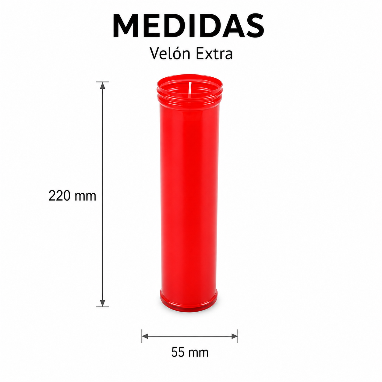 Home Universal® Velón Votivo para Iglesia y Altar, Rojo o Transparente, Varios Tamaños, Larga Duración, Ideal para Oración, Capillas, Iglesias y Velatorios (Velón Extra Rojo (6 Uds))