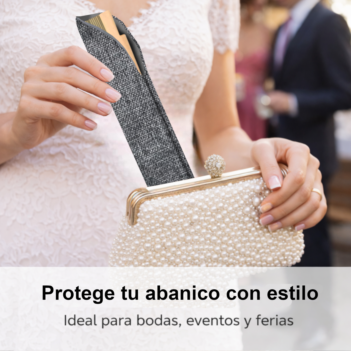 Home Universal ® 12 Piezas Funda De Abanicos, Bolsa De Abanicos, Bolsa De Regalo, Detalles Para Invitados, Regalos De Boda, Fiestas, Comunión o Bautizo (Tela Yute Gris, 5.5 x 25)