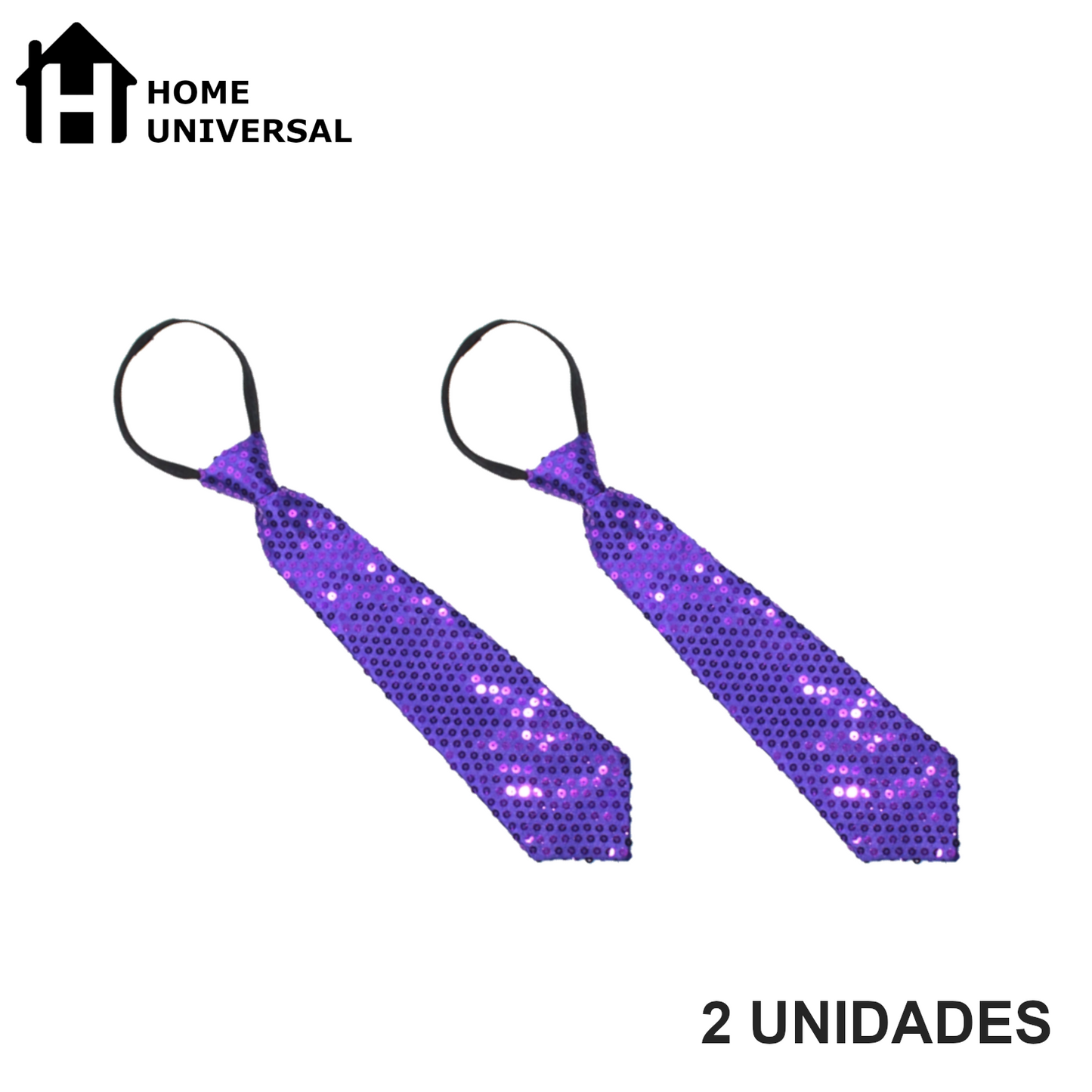 Home Universal® Accesorios de Fiesta – Corbata de  Purpurina y Lentejuelas para Hombres y Mujeres | Complementos de Disfraz Elegantes y Divertidos (2 Unidades)