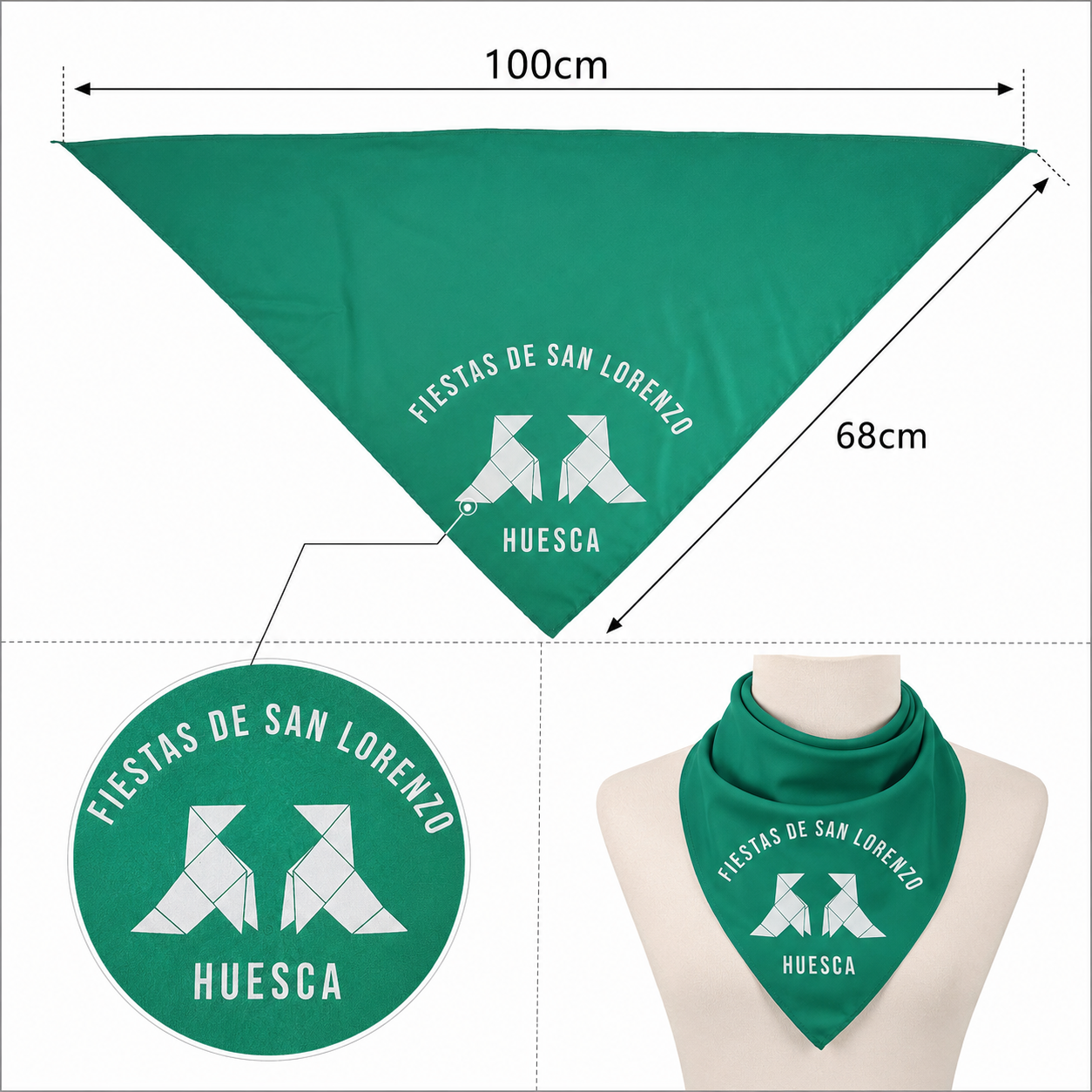 Home Universal® Pañuelo de Fiestas 100 × 68 cm, San Lorenzo Origami