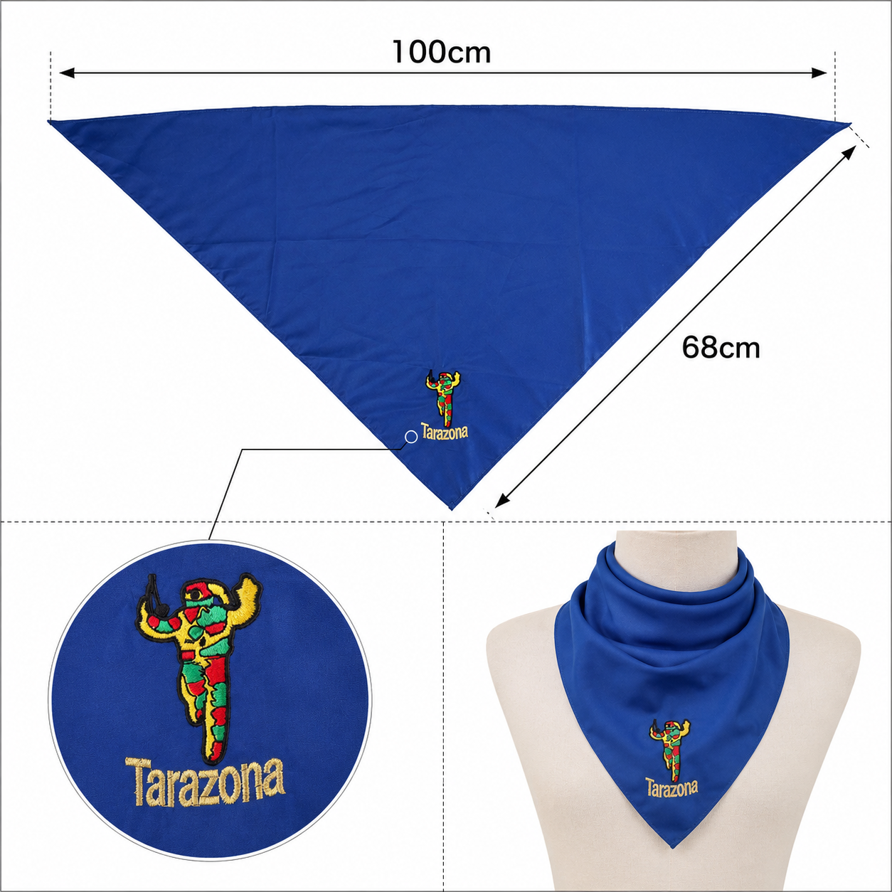 Home Universal® Pañuelo de Fiestas 100 × 68 cm, Cipotegato de Tarazona Bordado