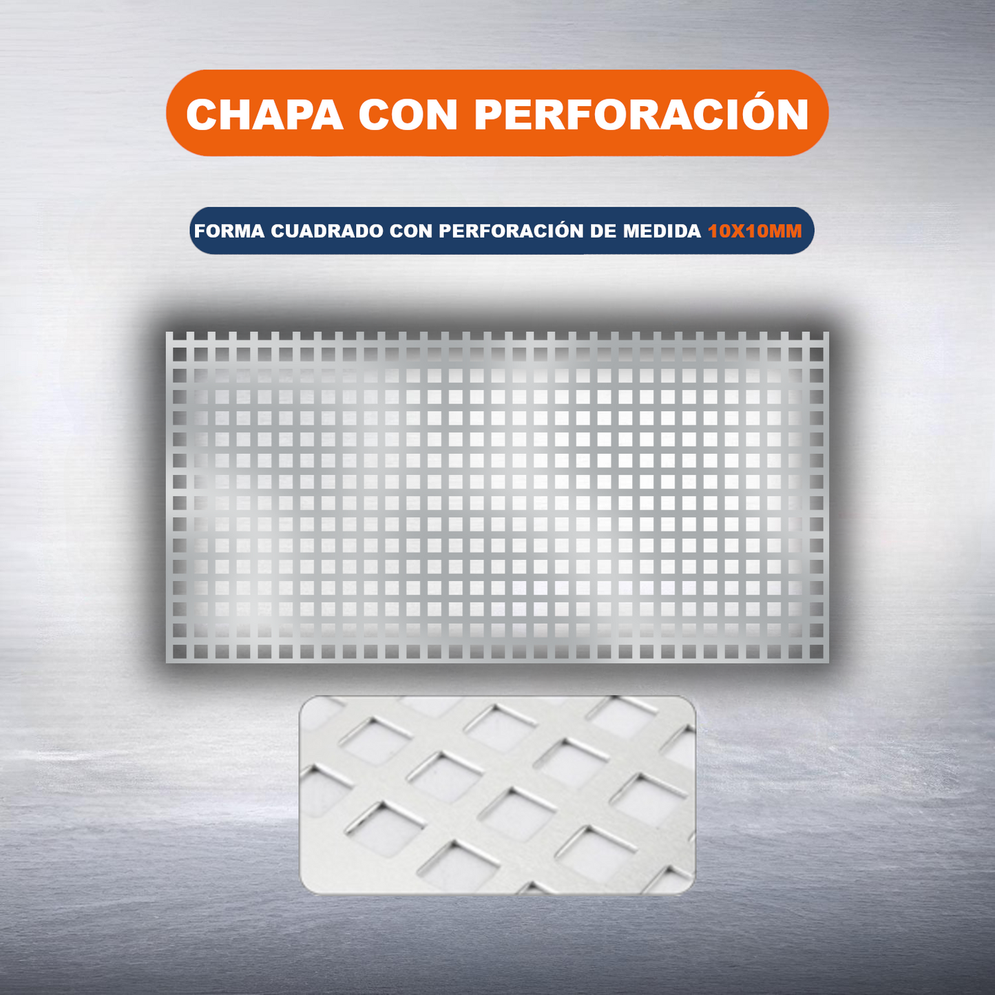 ome Universal® Chapa de Aluminio Estriada, Lisa, Malla y Perforada (Cuadrada, Ovalada, Redonda), Rugosa – Lámina Metálica Resistente Anticorrosión para Bricolaje e Industria Superficie (Perforada Cuadrado) - Perforada Cuadrado-10X10MM (50X50CM - 1MM)