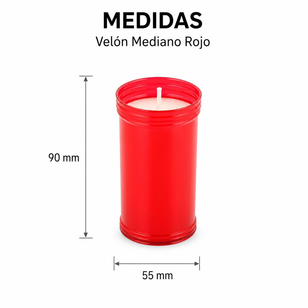 Home Universal® Velón Votivo para Iglesia y Altar, Rojo o Transparente, Varios Tamaños, Larga Duración, Ideal para Oración, Capillas, Iglesias y Velatorios (Velón Mediano Rojo (12 Uds))