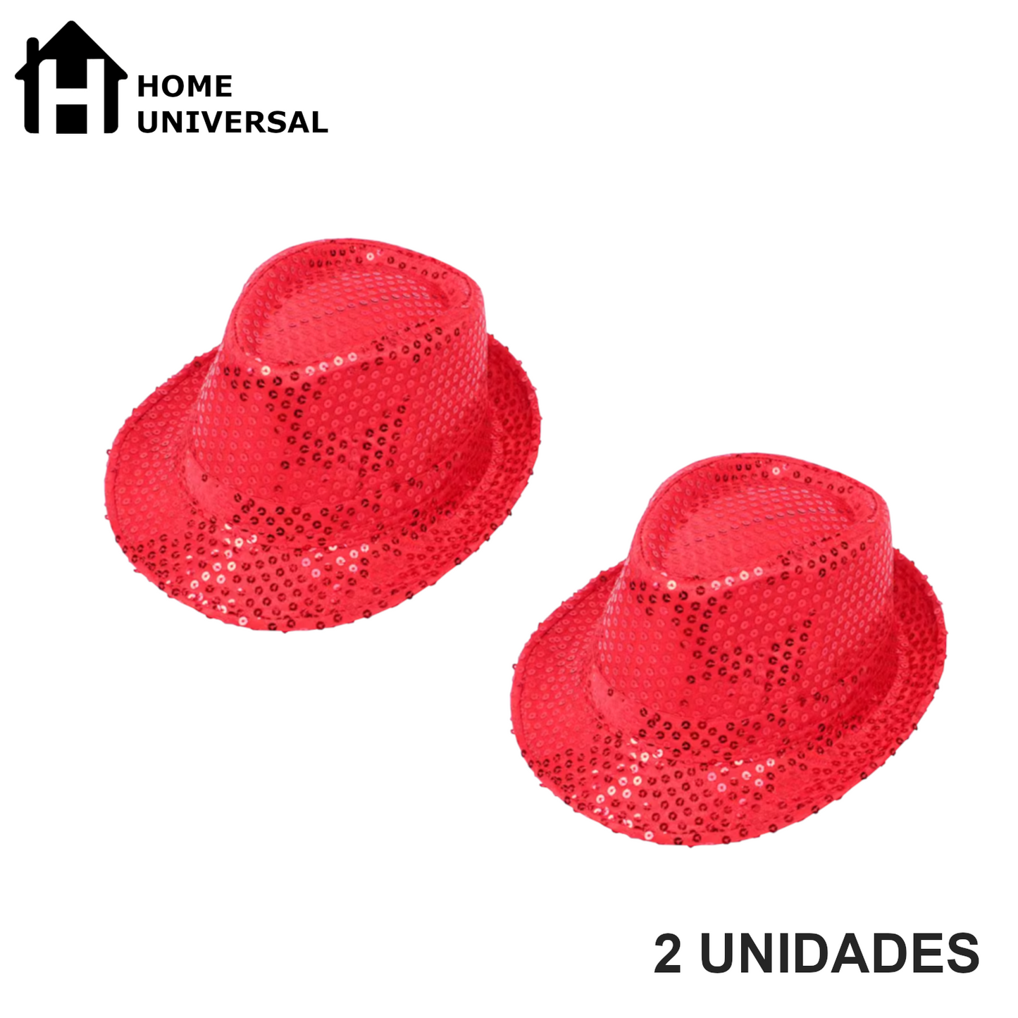 Home Universal® Accesorios de Fiesta – Sombrerode Purpurina y Lentejuelas para Hombres y Mujeres | Complementos de Disfraz Elegantes y Divertidos (2 Unidades)