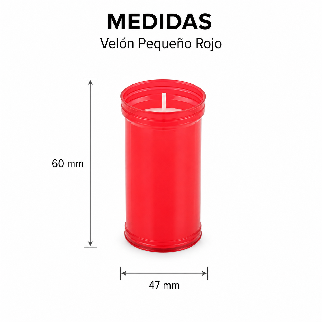Home Universal® Velón Votivo para Iglesia y Altar, Rojo o Transparente, Varios Tamaños, Larga Duración, Ideal para Oración, Capillas, Iglesias y Velatorios (Velón Pequeño Rojo (12 Uds))