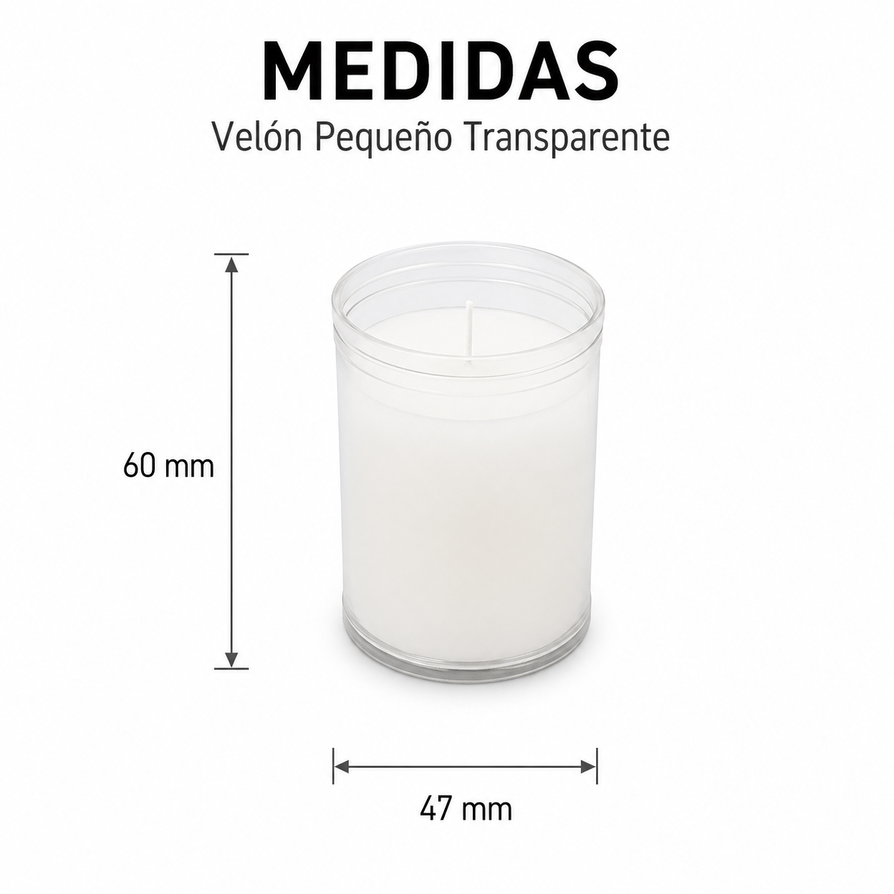 Home Universal® Velón Votivo para Iglesia y Altar, Rojo o Transparente, Varios Tamaños, Larga Duración, Ideal para Oración, Capillas, Iglesias y Velatorios (Velón Pequeño Transparente (6 Uds))