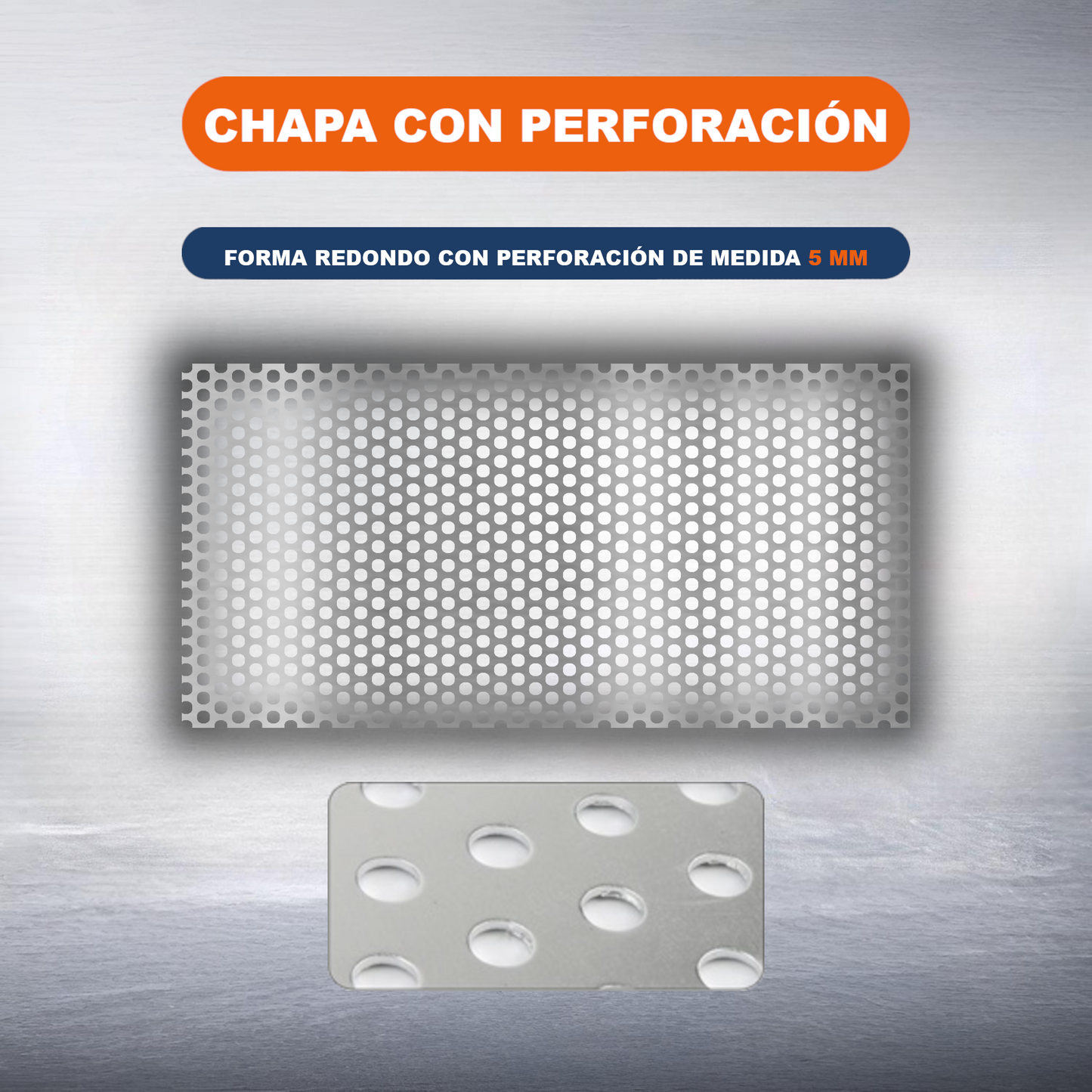 Home Universal® Chapa Galvanizada Lisa y Perforada, Lámina Metálica Resistente Anticorrosión para BricolajeSuperficie (Superficie Perforada Redondo-5MM (25X50CM - 0.7MM))