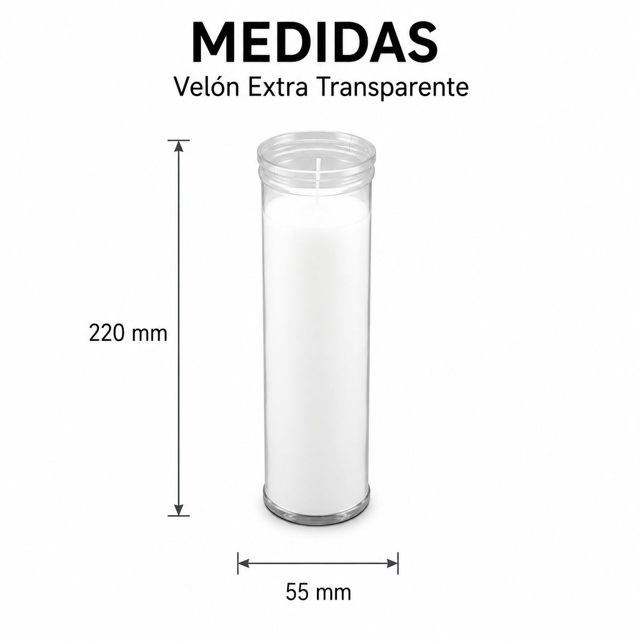 Home Universal® Velón Votivo para Iglesia y Altar, Rojo o Transparente, Varios Tamaños, Larga Duración, Ideal para Oración, Capillas, Iglesias y Velatorios (Velón Extra Transparente (6 Uds))