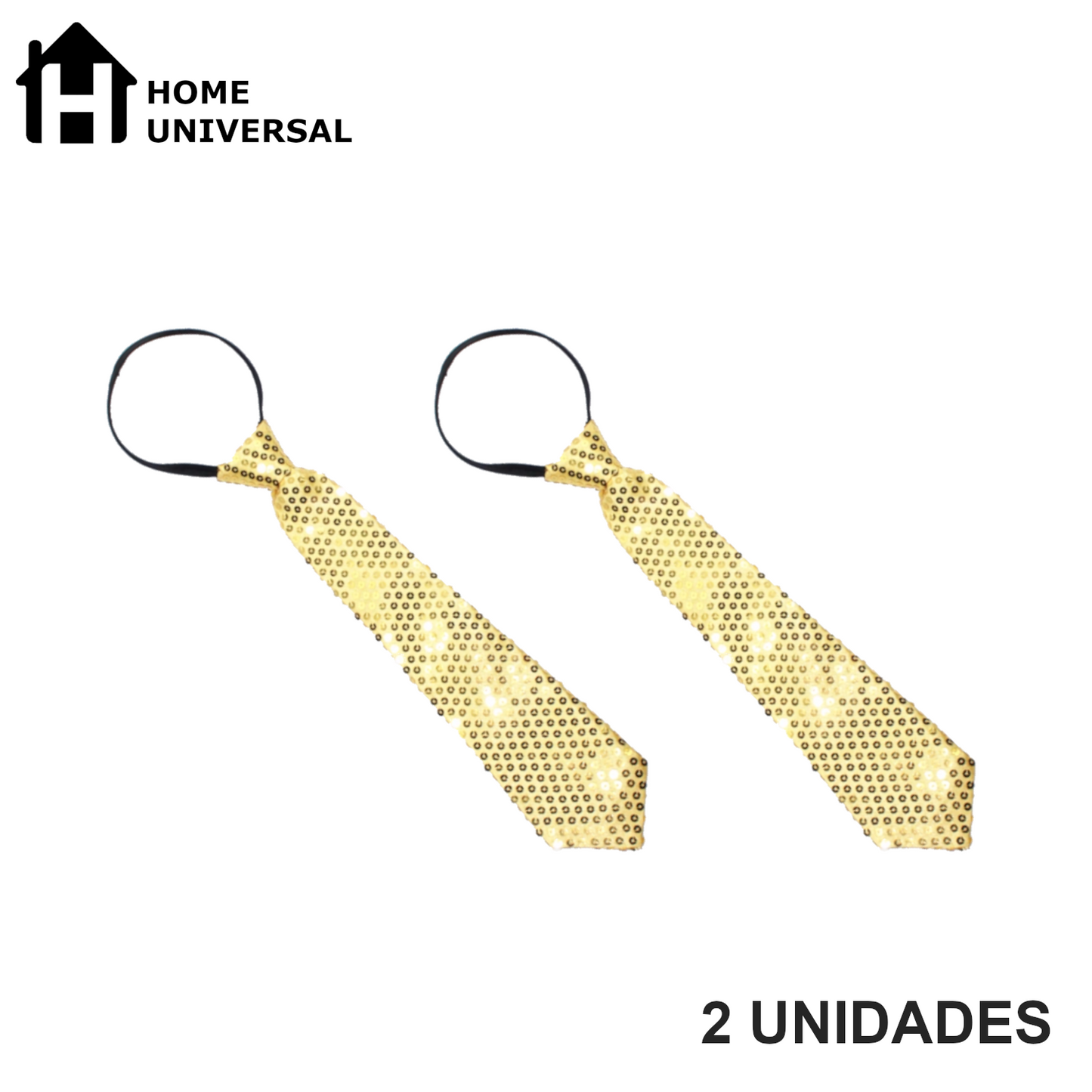 Home Universal® Accesorios de Fiesta – Corbata de  Purpurina y Lentejuelas para Hombres y Mujeres | Complementos de Disfraz Elegantes y Divertidos (2 Unidades)