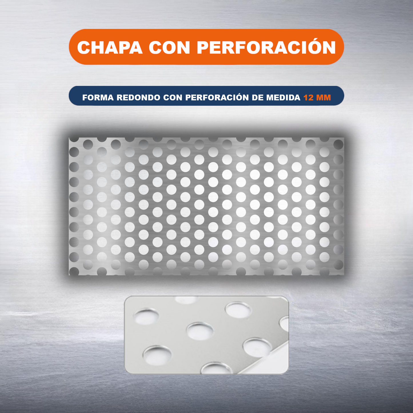 ome Universal® Chapa de Aluminio Estriada, Lisa, Malla y Perforada (Cuadrada, Ovalada, Redonda), Rugosa – Lámina Metálica Resistente Anticorrosión para Bricolaje e Industria Superficie (Perforada Redondo) - Perforada Redondo-12MM (50X50CM - 1MM)