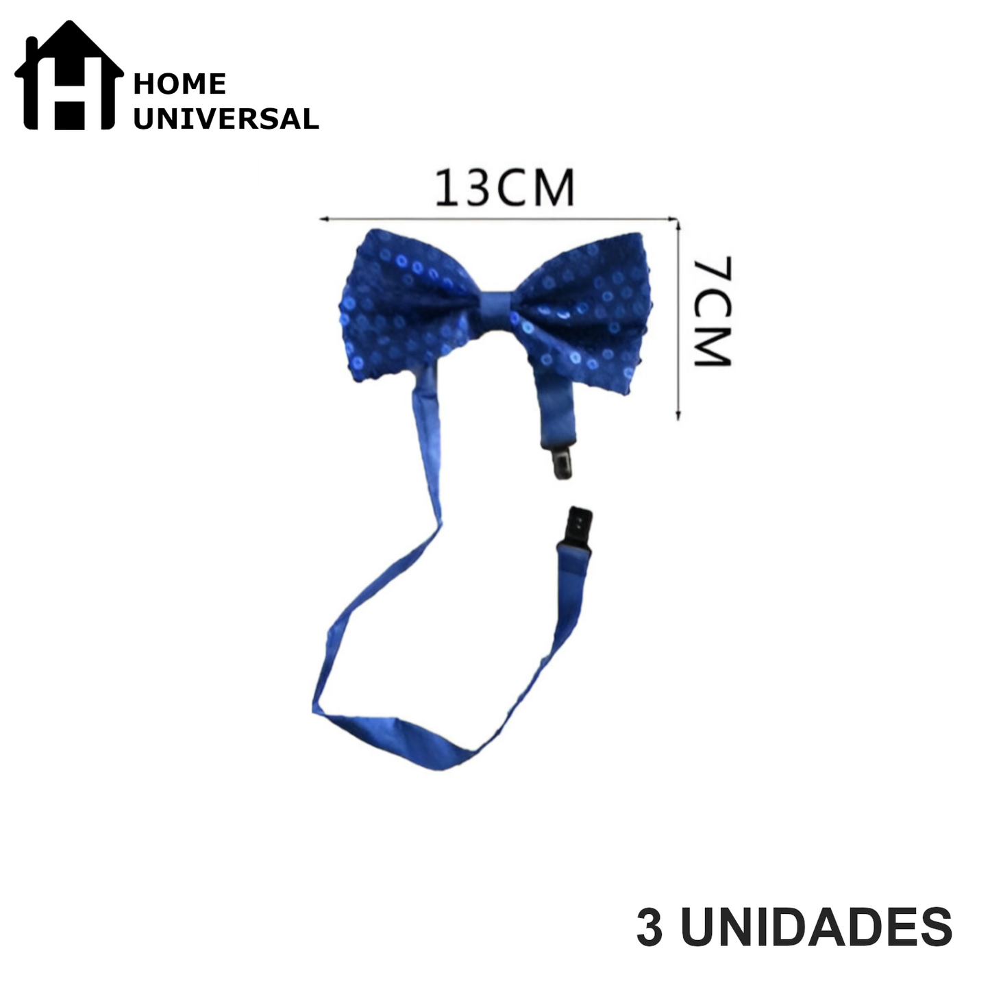 Home Universal® Accesorios de Fiesta – Pajarita de Purpurina y Lentejuelas para Hombres y Mujeres | Complementos de Disfraz Elegantes y Divertidos (3 Unidades)