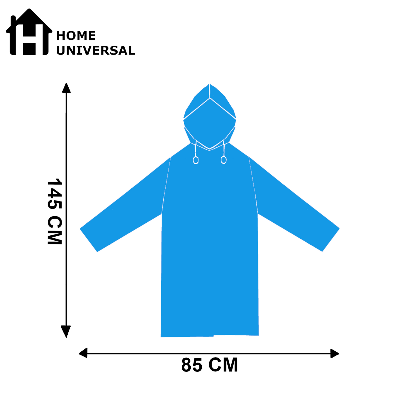 Home Universal® Chubasquero Impermeable Unisex - Material Ligero, con Capucha Ajustable, Plegable, Reutilizable (2 Unidades, Azul y Blanco - Adulto (145X85CM))