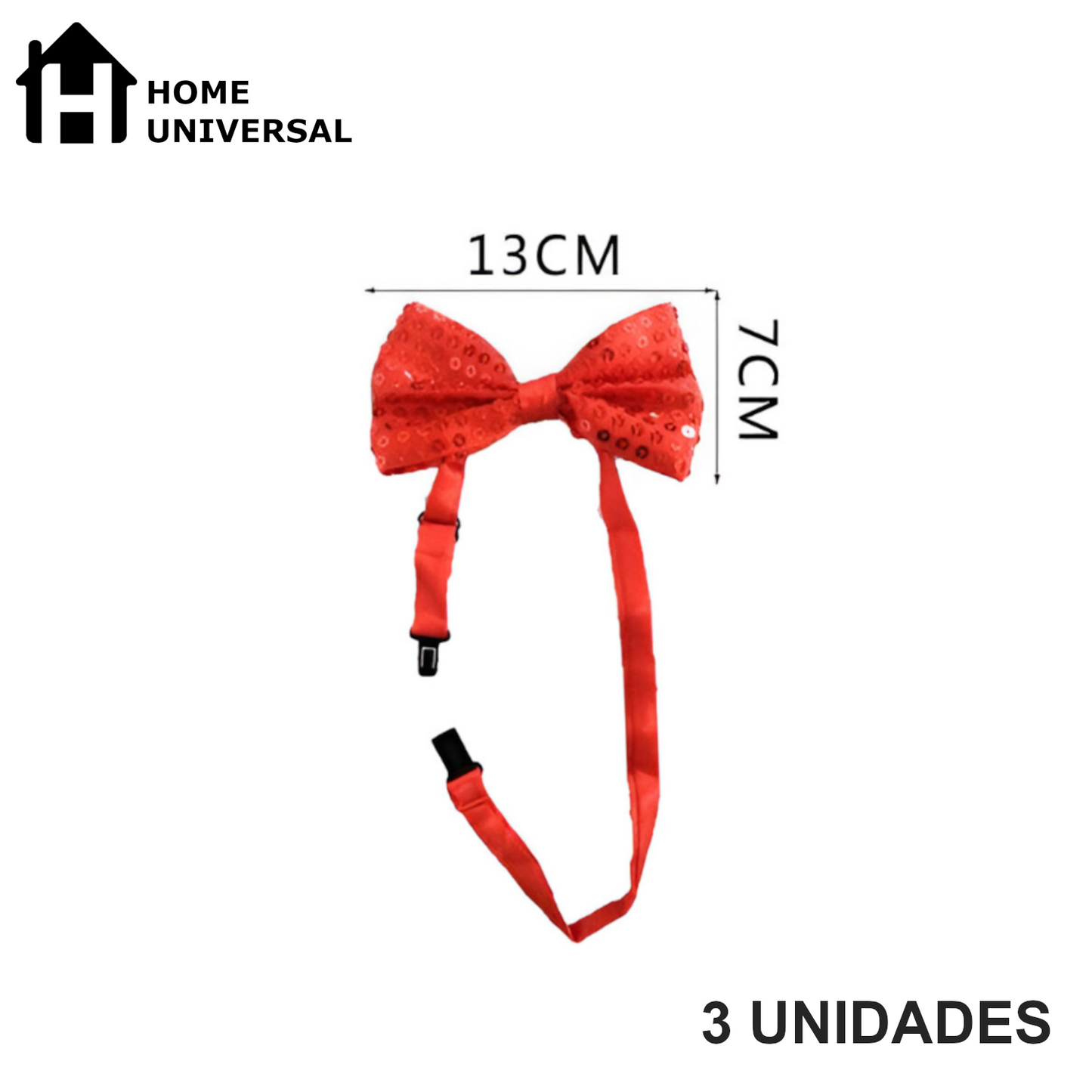 Home Universal® Accesorios de Fiesta – Pajarita de Purpurina y Lentejuelas para Hombres y Mujeres | Complementos de Disfraz Elegantes y Divertidos (3 Unidades)