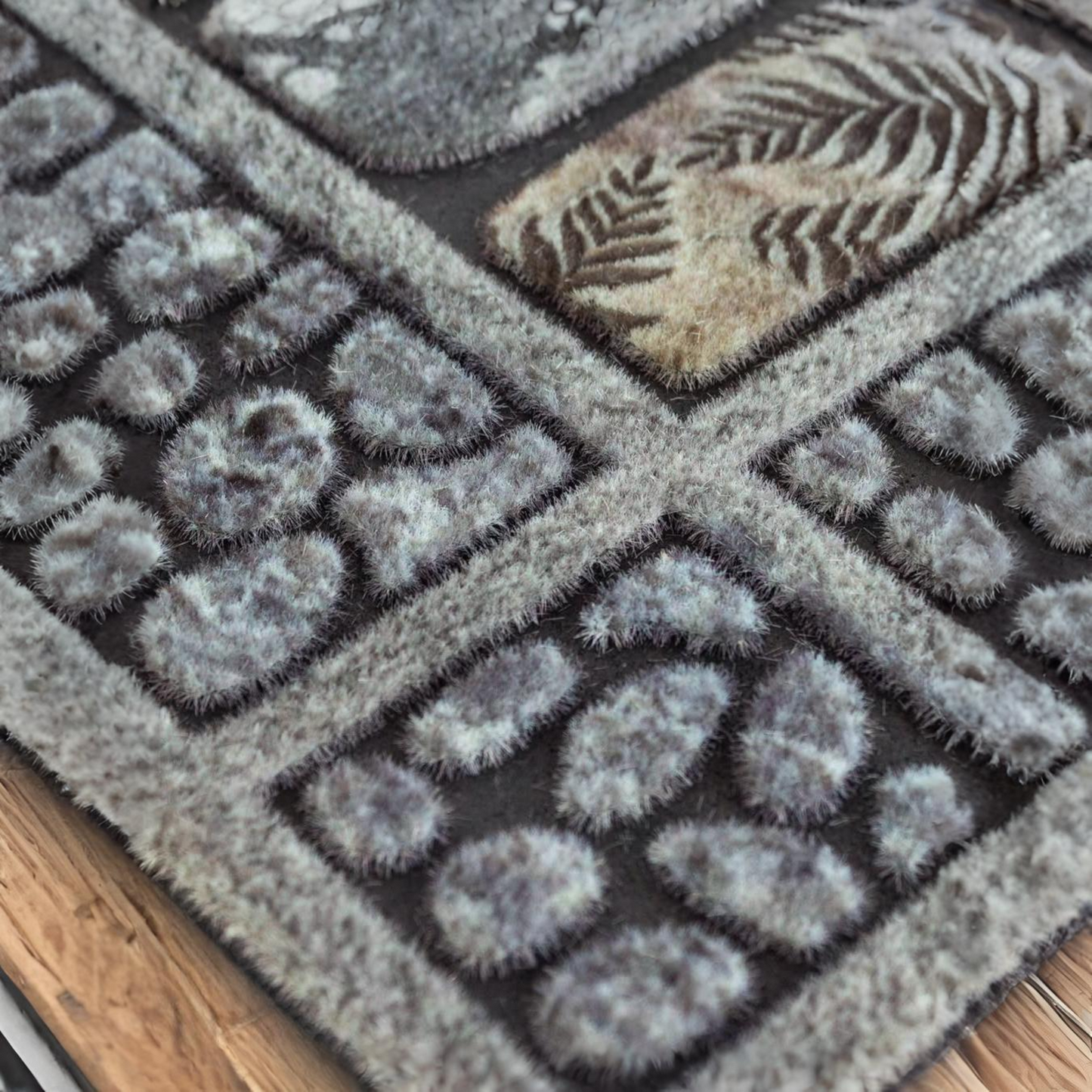 Home Universal® Felpudo de Goma Antideslizante para Exterior y interior – Resistente a Lluvia y Barro, Limpia Zapatos, Alta Durabilidad – Varias Medidas, 40X60CM, Multicolor (Diseño Piedra Río)