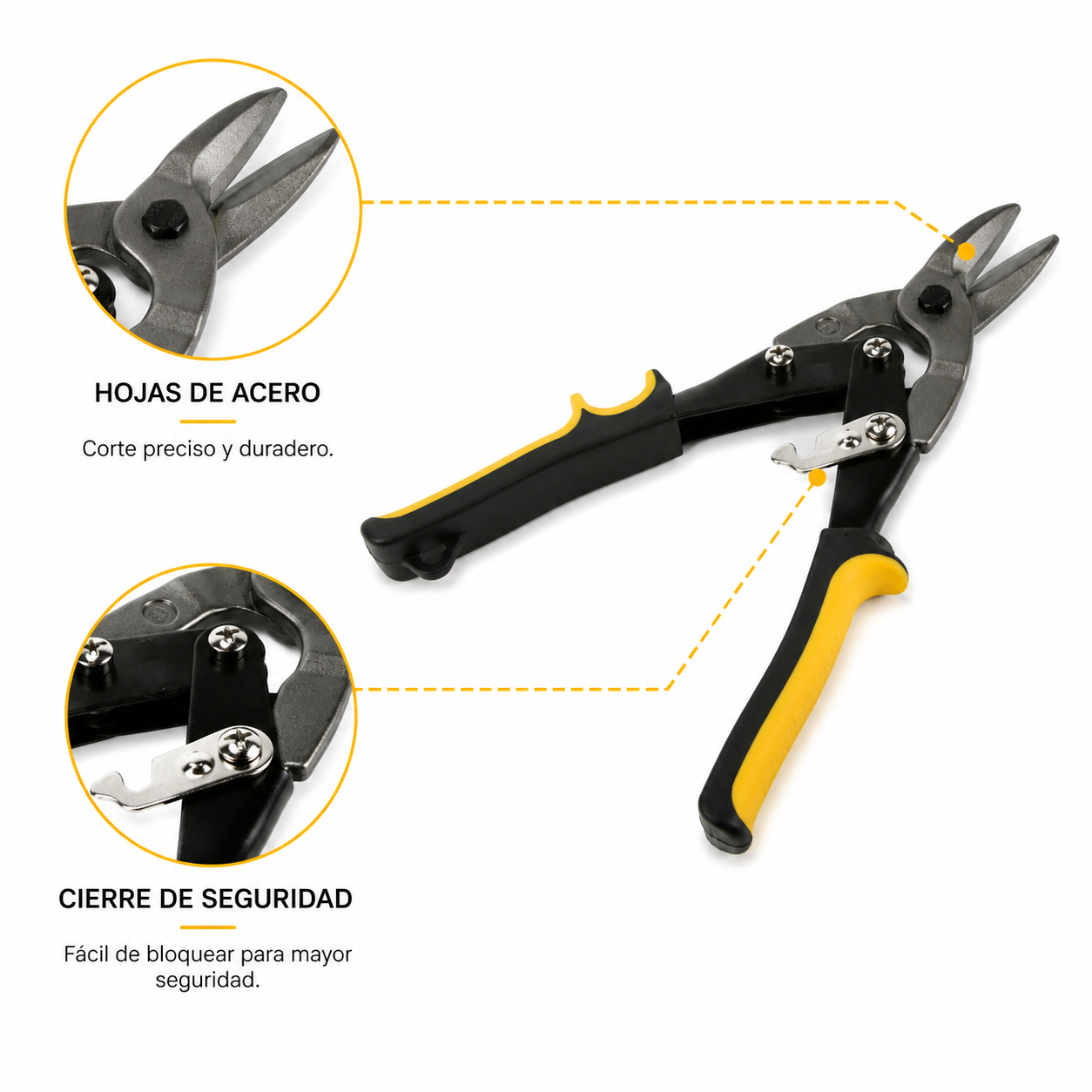 Home Universal® Tijeras Cortachapas Rectas Profesionales 25CM – Cizalla Manual para Cortar Chapa Metálica, Acero, Aluminio y PVC – Herramienta de Bricolaje y Construcción