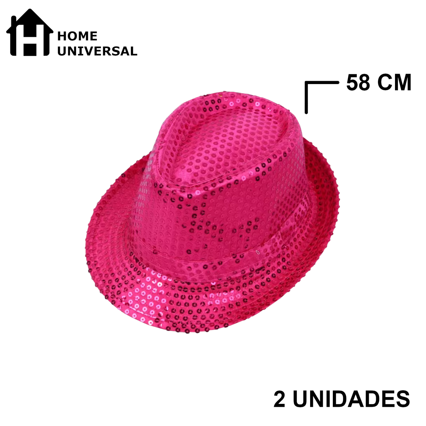 Home Universal® Accesorios de Fiesta – Sombrerode Purpurina y Lentejuelas para Hombres y Mujeres | Complementos de Disfraz Elegantes y Divertidos (2 Unidades)