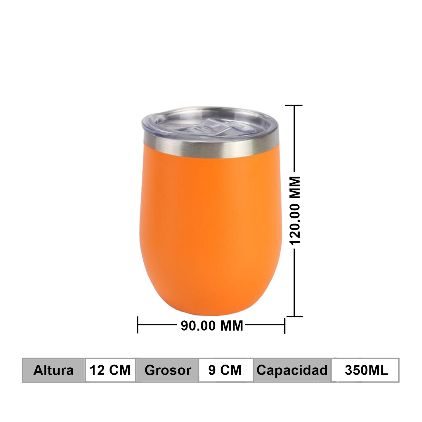 Home Universal® Vaso Térmico 350 ml de Acero Inoxidable con Aislamiento al Vacío y Doble Pared, Mantiene Bebidas Calientes y Frías, Reutilizable y Portátil (Naranja)