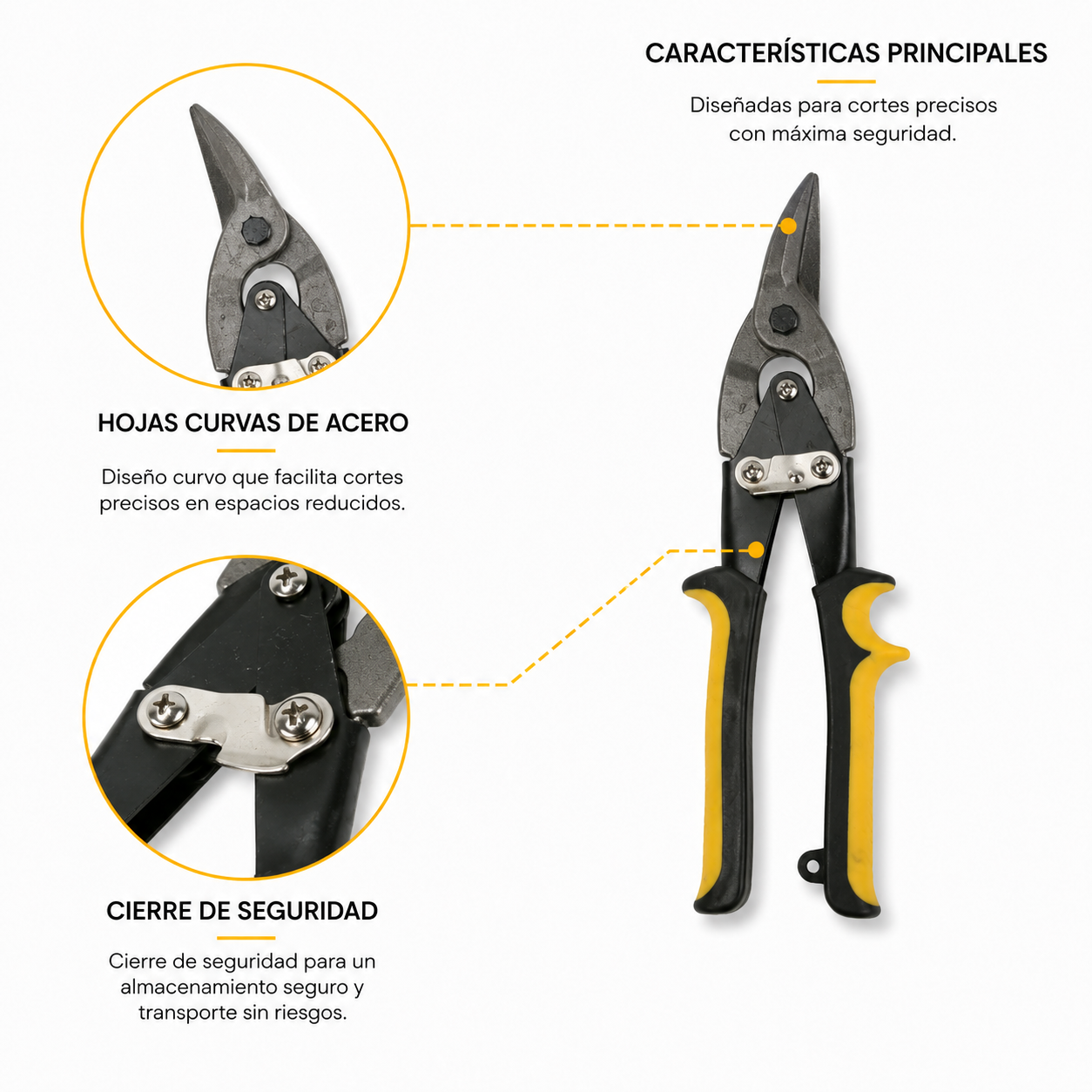 Home Universal® Tijeras Cortachapas Rectas Profesionales 25CM – Cizalla Manual para Cortar Chapa Metálica, Acero, Aluminio y PVC – Herramienta de Bricolaje y Construcción
