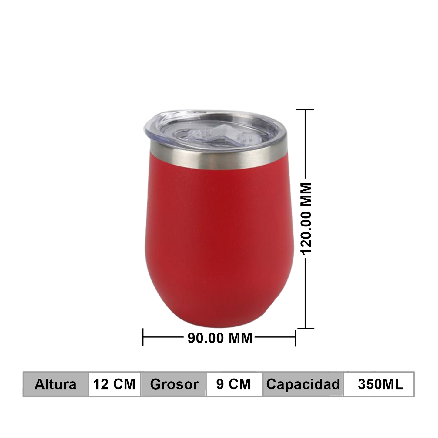 Home Universal® Vaso Térmico 350 ml de Acero Inoxidable con Aislamiento al Vacío y Doble Pared, Mantiene Bebidas Calientes y Frías, Reutilizable y Portátil (Rojo)