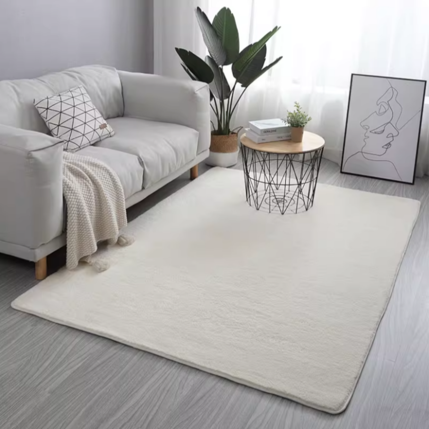 HOME UNIVERSAL Alfombra para Sala de Estar Alfombra Grande Suave y Esponjosa Alfombras Peludas Que no se Desprenden Alfombra Motley Tie-Dye Alfombras Modernas para Interiores (Beige)