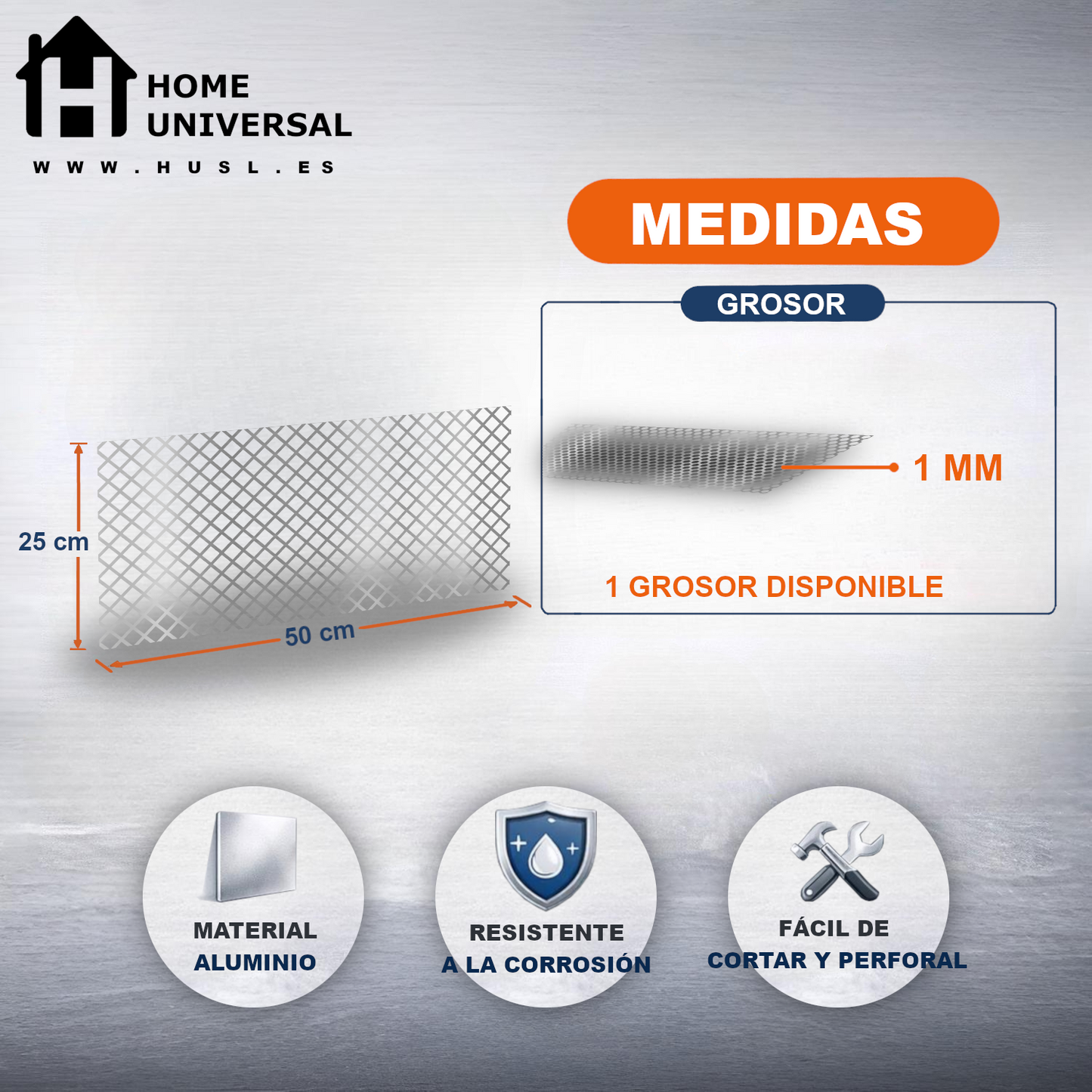 ome Universal® Chapa de Aluminio Estriada, Lisa, Malla y Perforada (Cuadrada, Ovalada, Redonda), Rugosa – Lámina Metálica Resistente Anticorrosión para Bricolaje e Industria Superficie (Perforada Forma) - Rombo-10X10MM (25X50CM - 1MM)