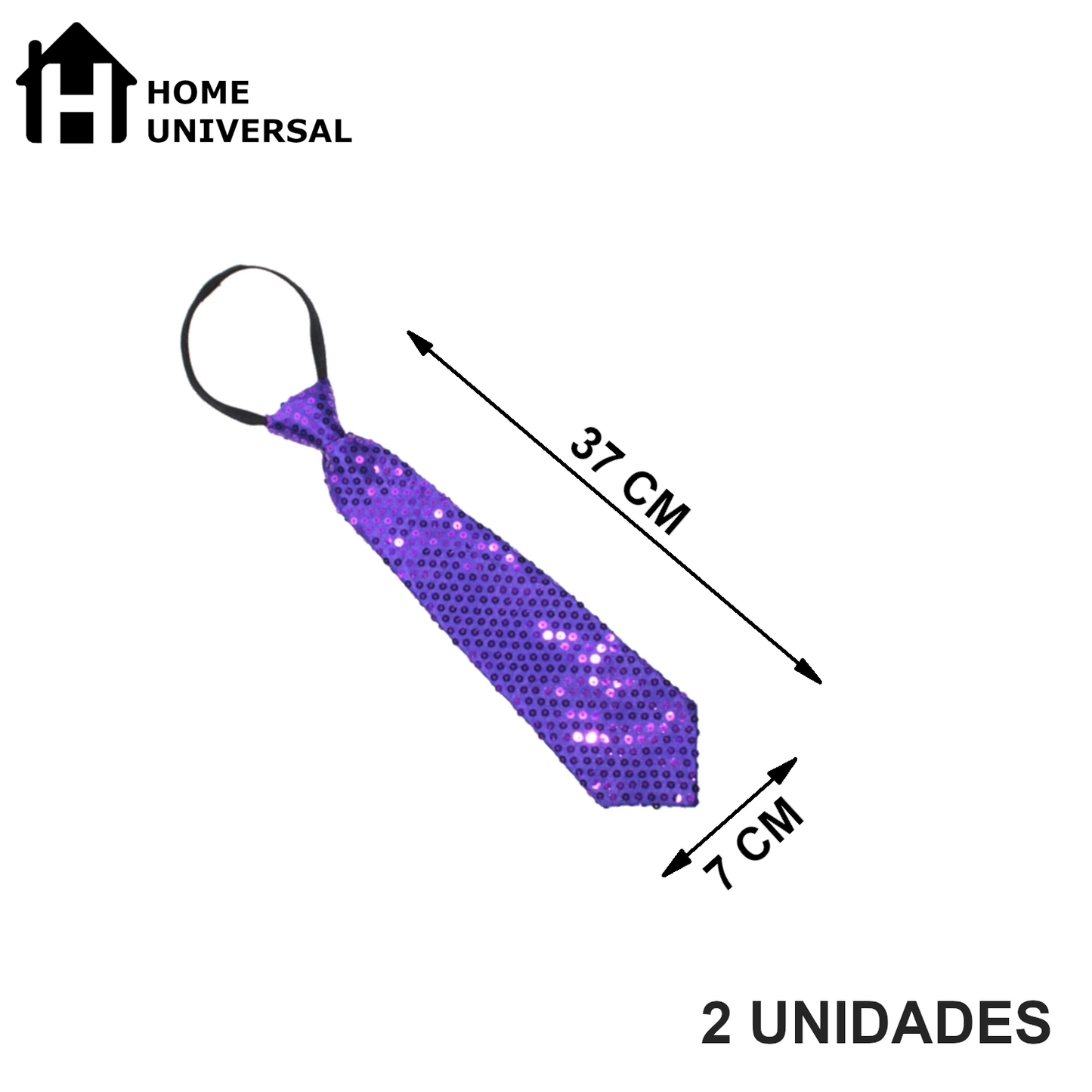 Home Universal® Accesorios de Fiesta – Corbata de  Purpurina y Lentejuelas para Hombres y Mujeres | Complementos de Disfraz Elegantes y Divertidos (2 Unidades)