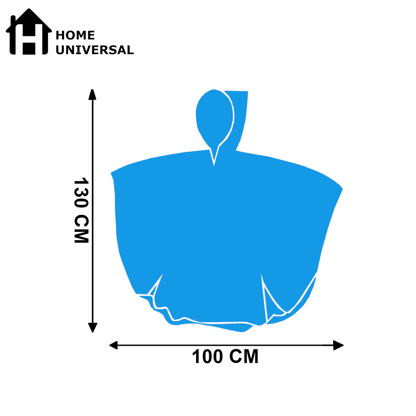 Home Universal® Chubasquero Impermeable Unisex - Material Ligero, con Capucha Ajustable, Plegable, Reutilizable (2 Unidades, Blanco y Azul - Adulto (100X130CM))