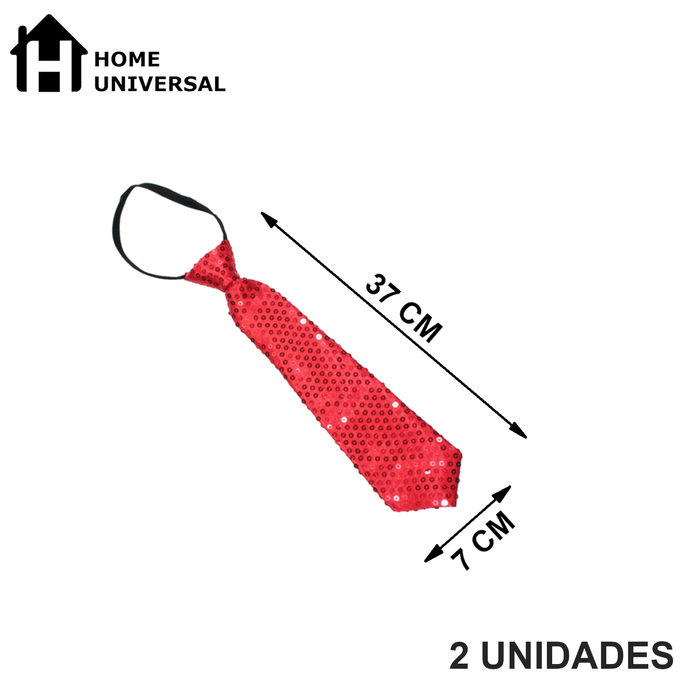 Home Universal® Accesorios de Fiesta – Corbata de  Purpurina y Lentejuelas para Hombres y Mujeres | Complementos de Disfraz Elegantes y Divertidos (2 Unidades)